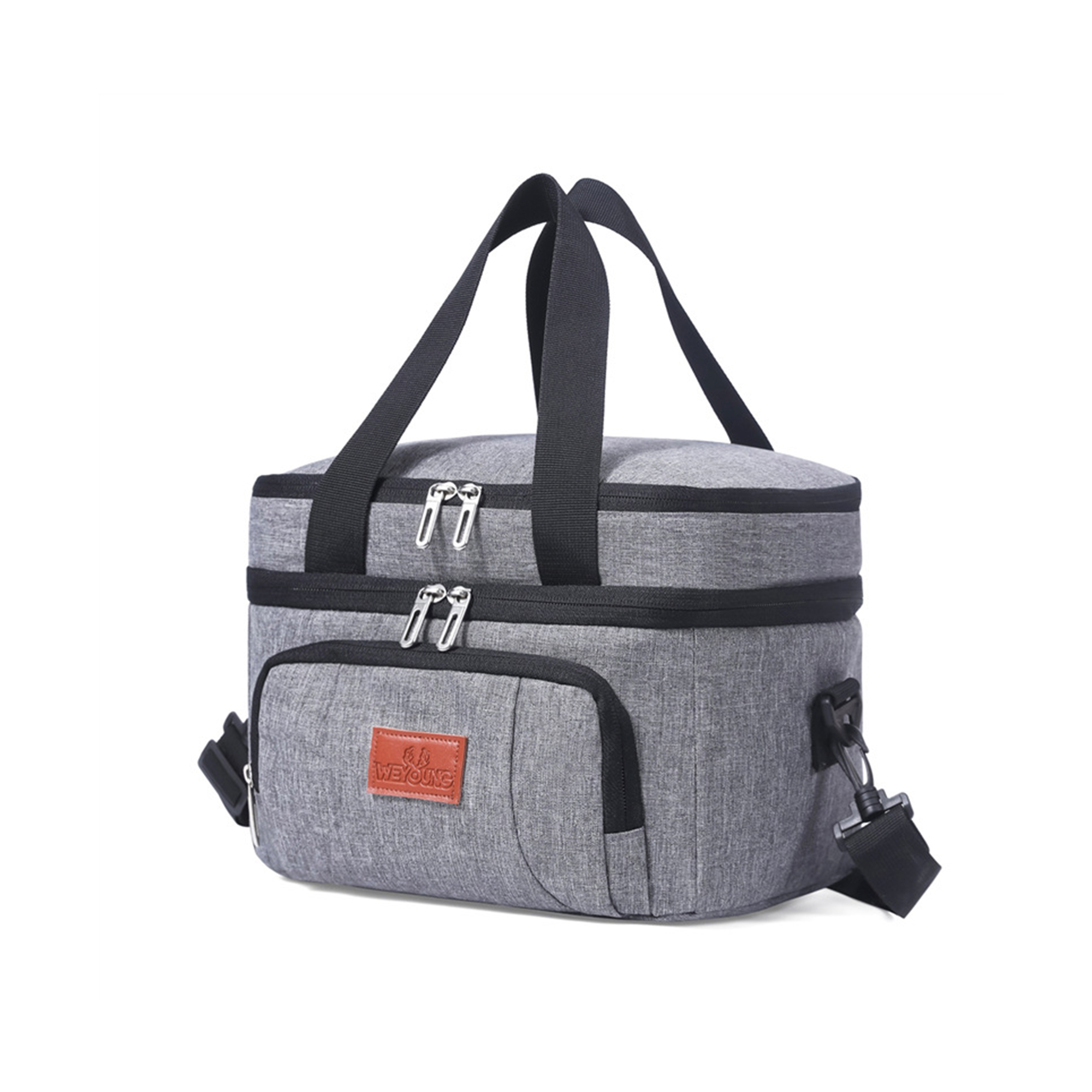 Insulated Dual Compartment Lunch Tote 9.2" Length X 7.4" Width X 8.2" Height 8