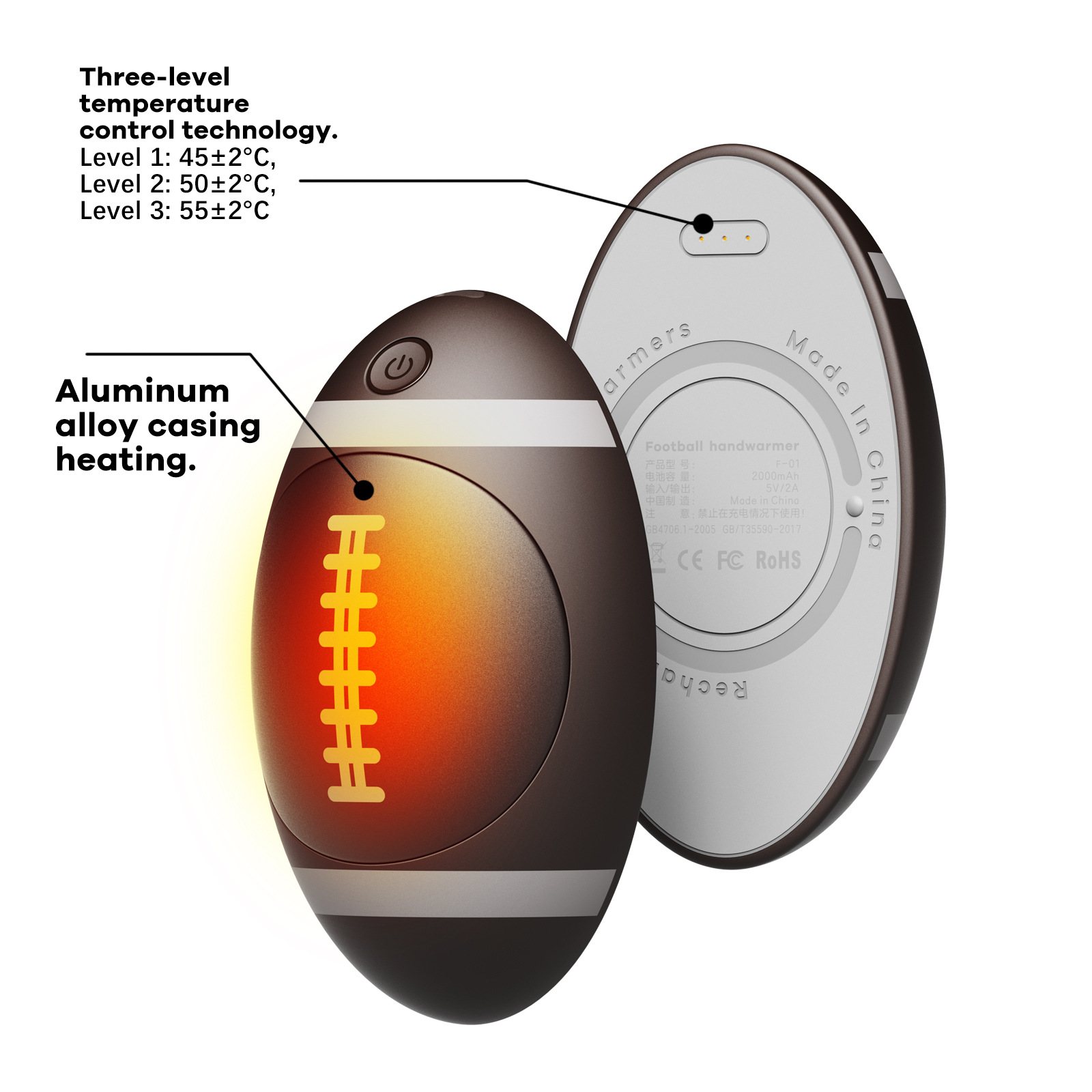 Fast Heating Magnetic Rechargeable Power Bank Hand Warmer 7