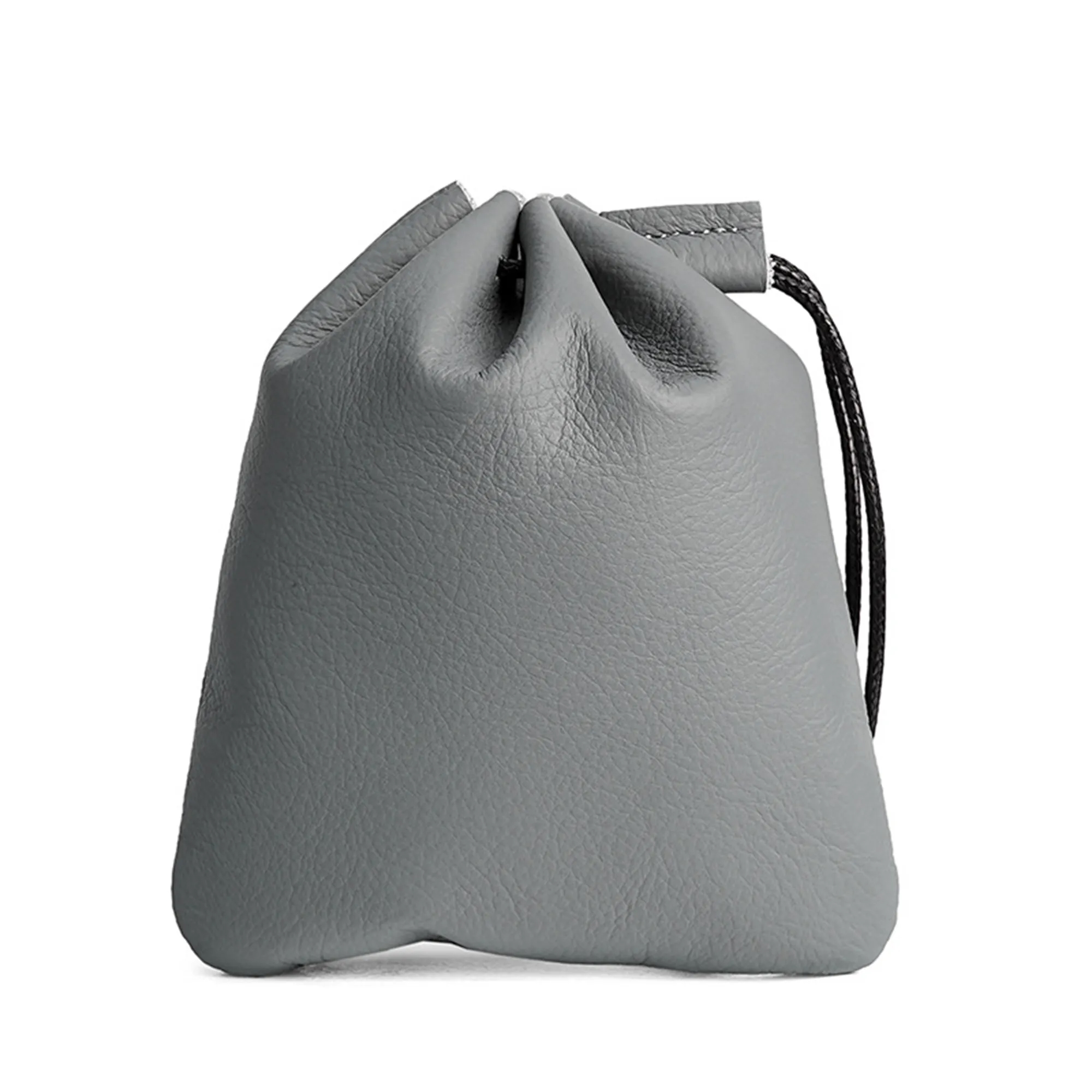 Genuine Leather Drawstring Coin Pouch 4