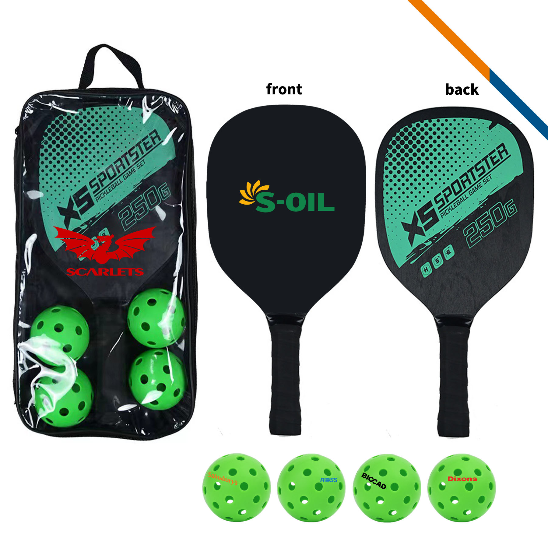 Krazo Pickleball Paddle Set 4