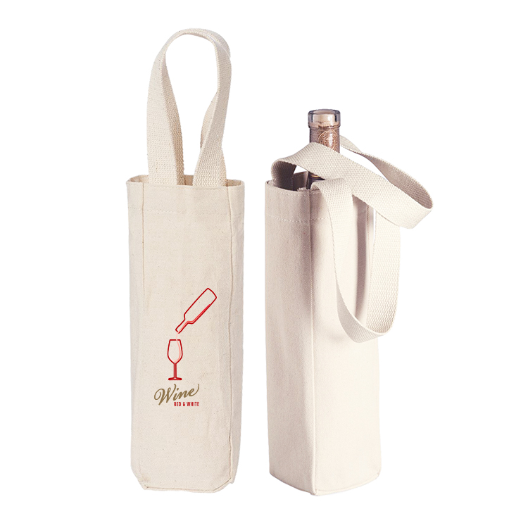 10 oz. Cotton Canvas Wine Bottle Gift Tote bag/wine totes/gift bag 3