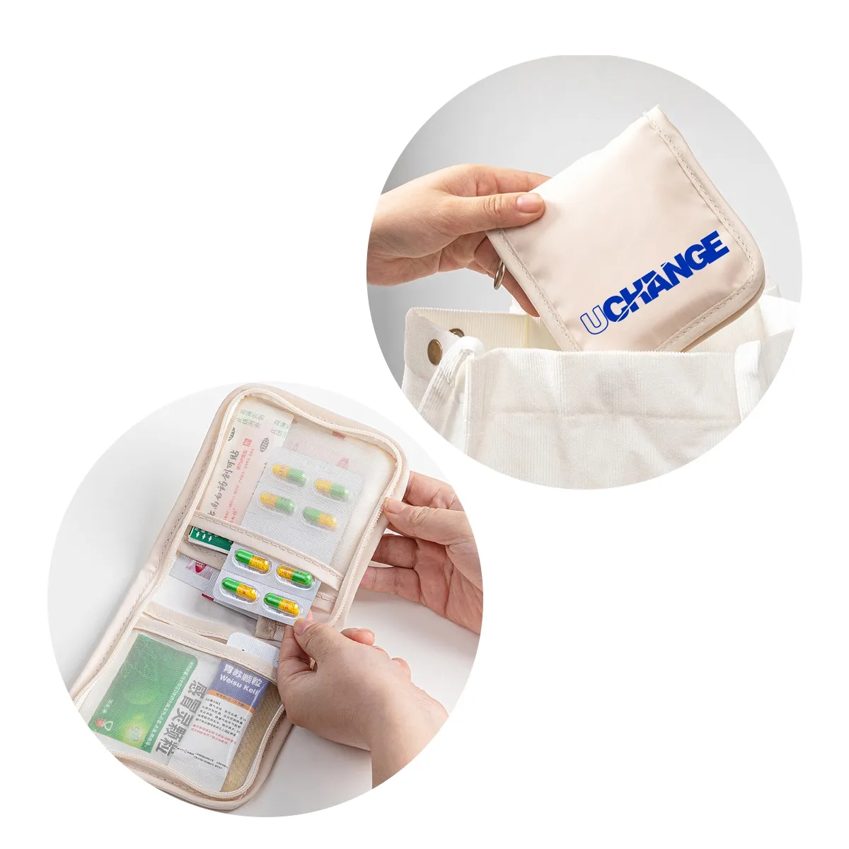 Portable First Aid Organizer Pouch With Clear Pockets 6