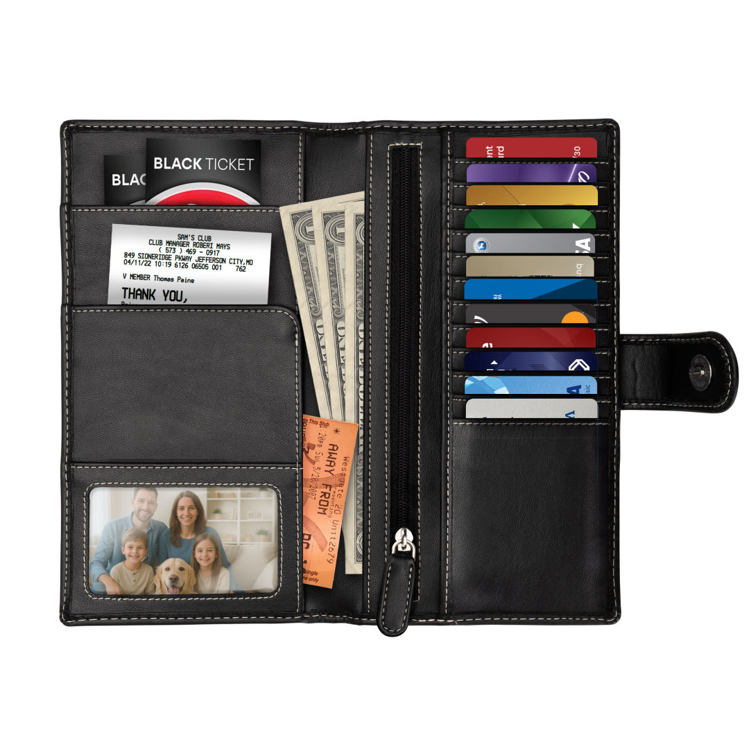 Sarnen Cactus Leather Long Wallet w/Coin Pocket 8