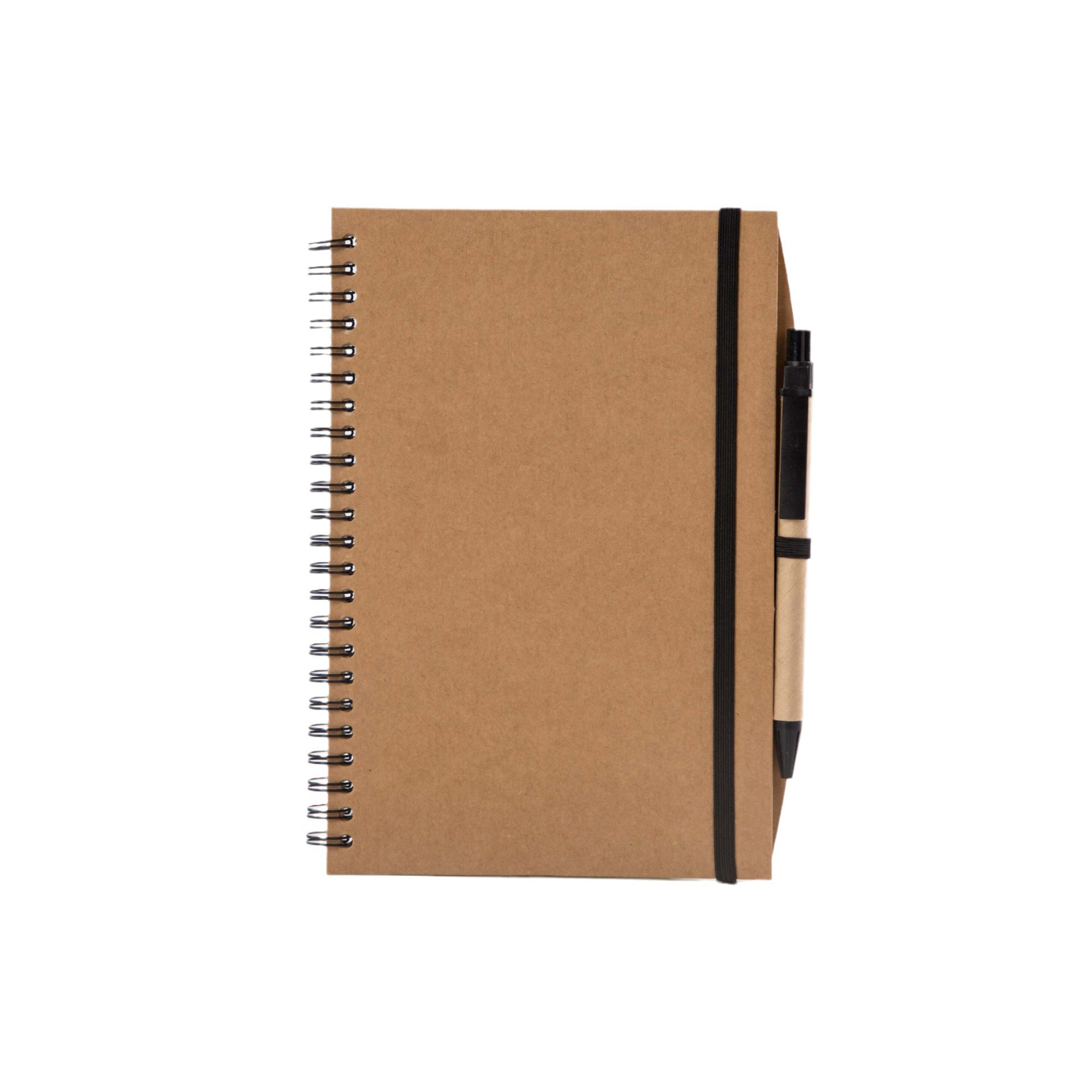 8.3" x 5.8" Recycled Paper Spiral Journal With Pen Holder 2