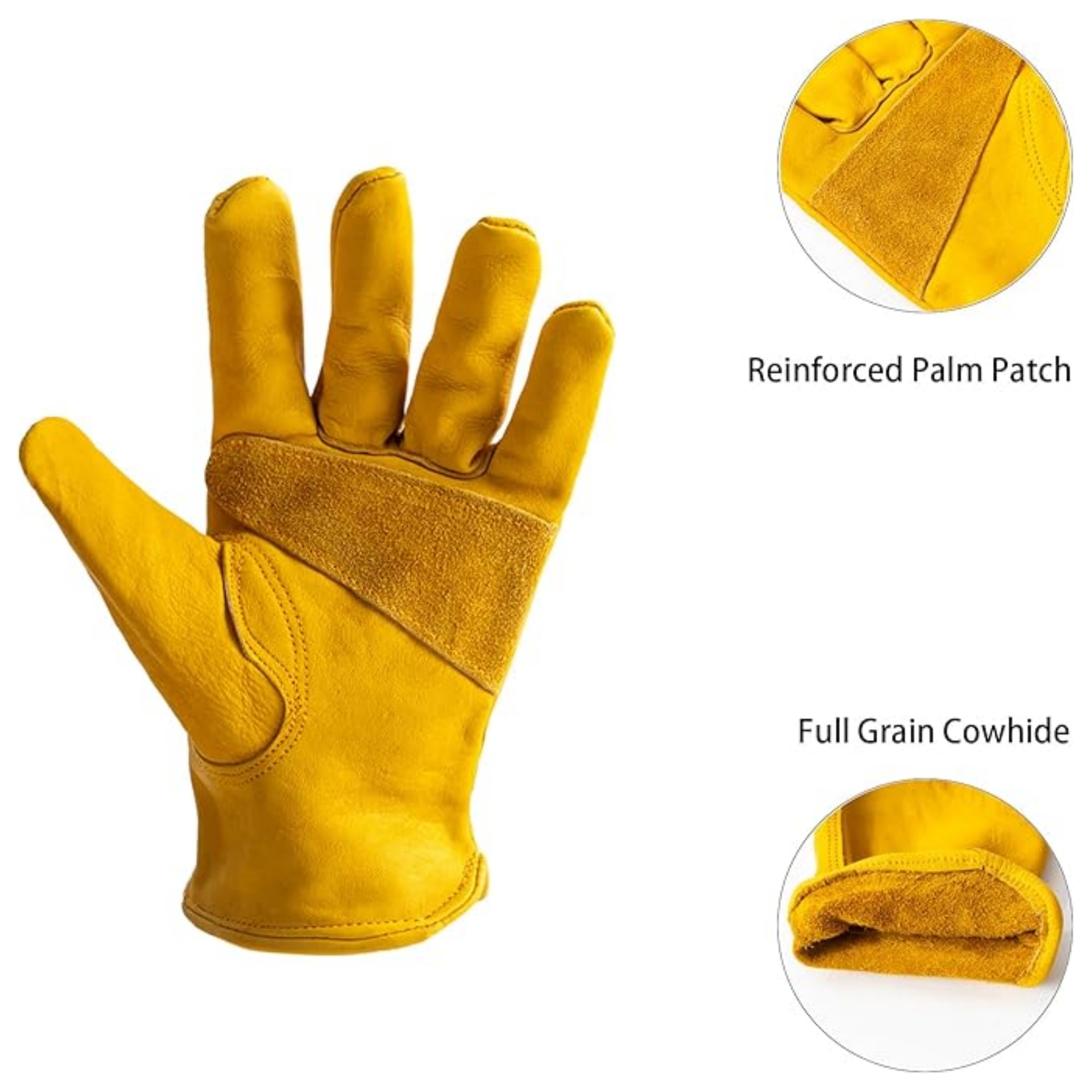 Leather Work Gloves with Wrist Closure 2