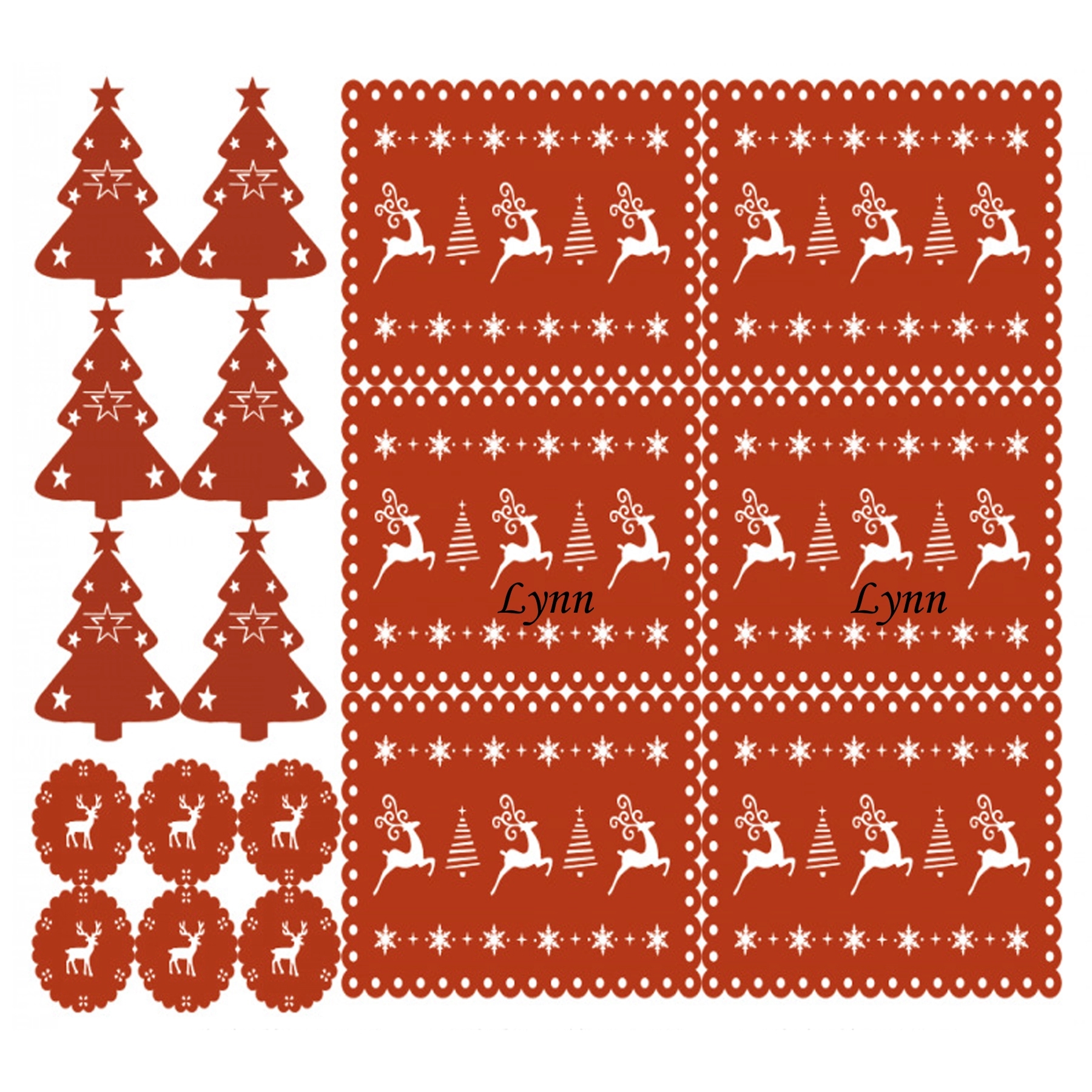 Christmas Felt Guest Mat Coaster Set 4