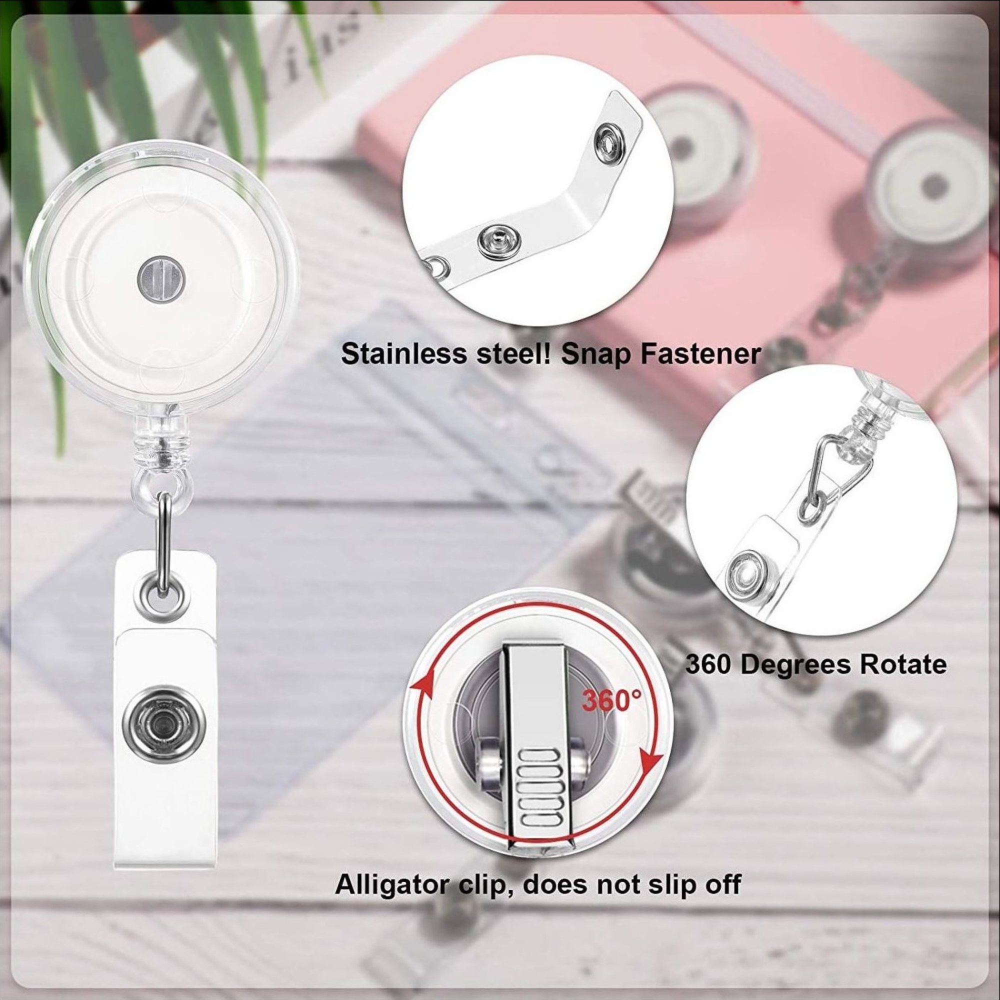 Clear Retractable Badge Reel 2