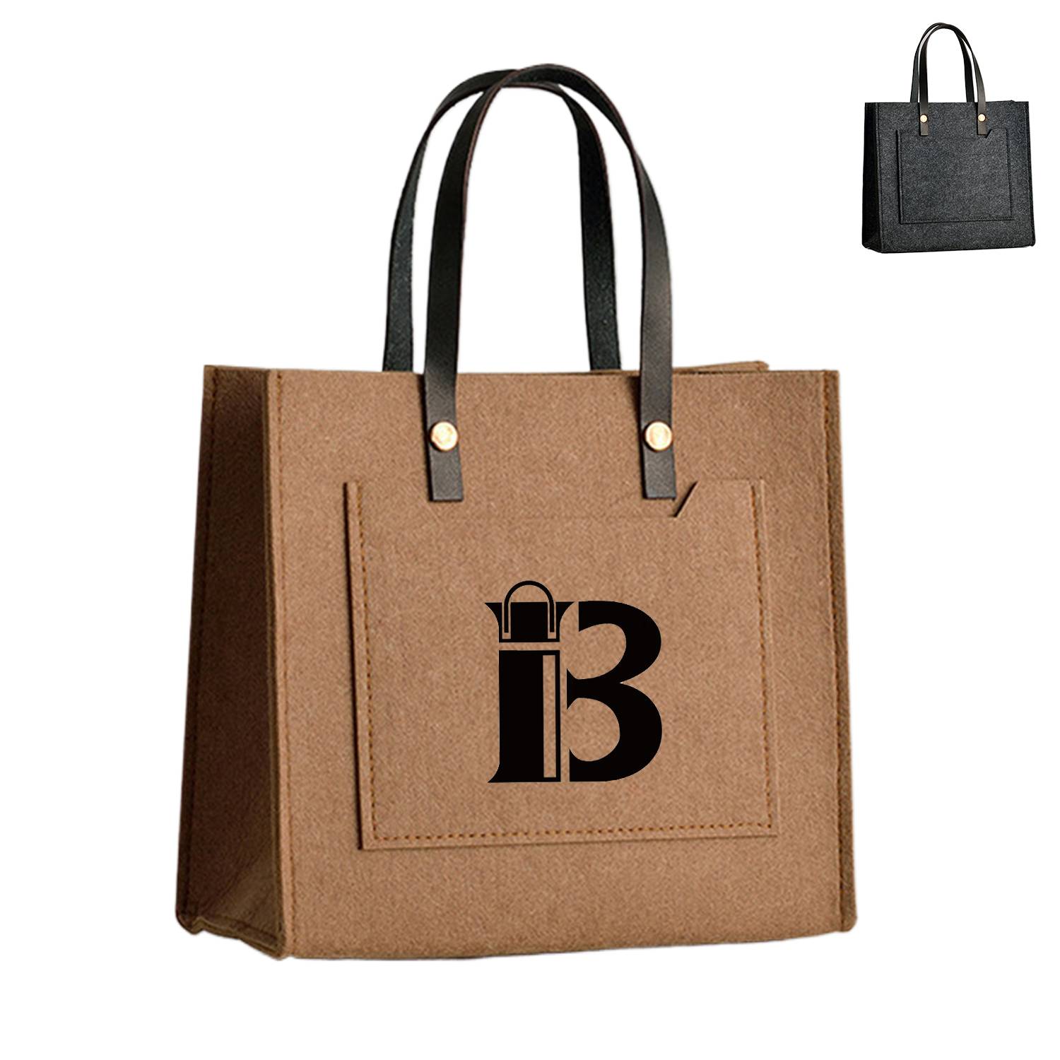 Felt Tote Bag W/ Handle, custom tote bag with logo imprint 4