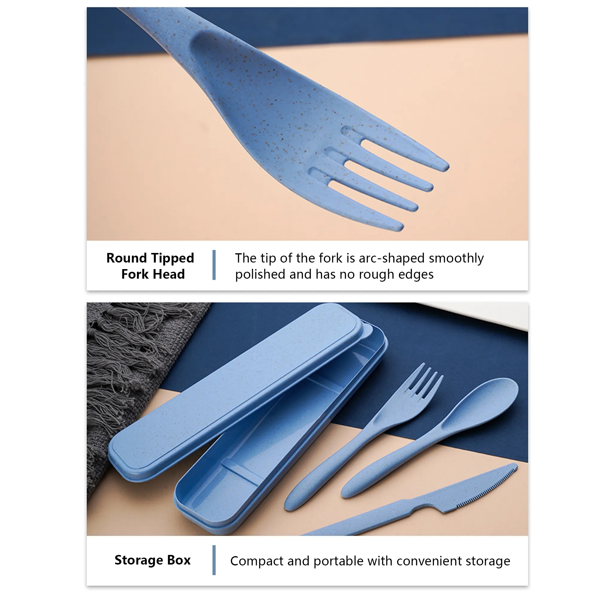 3 In 1 Wheat Straw Cutlery Set 5