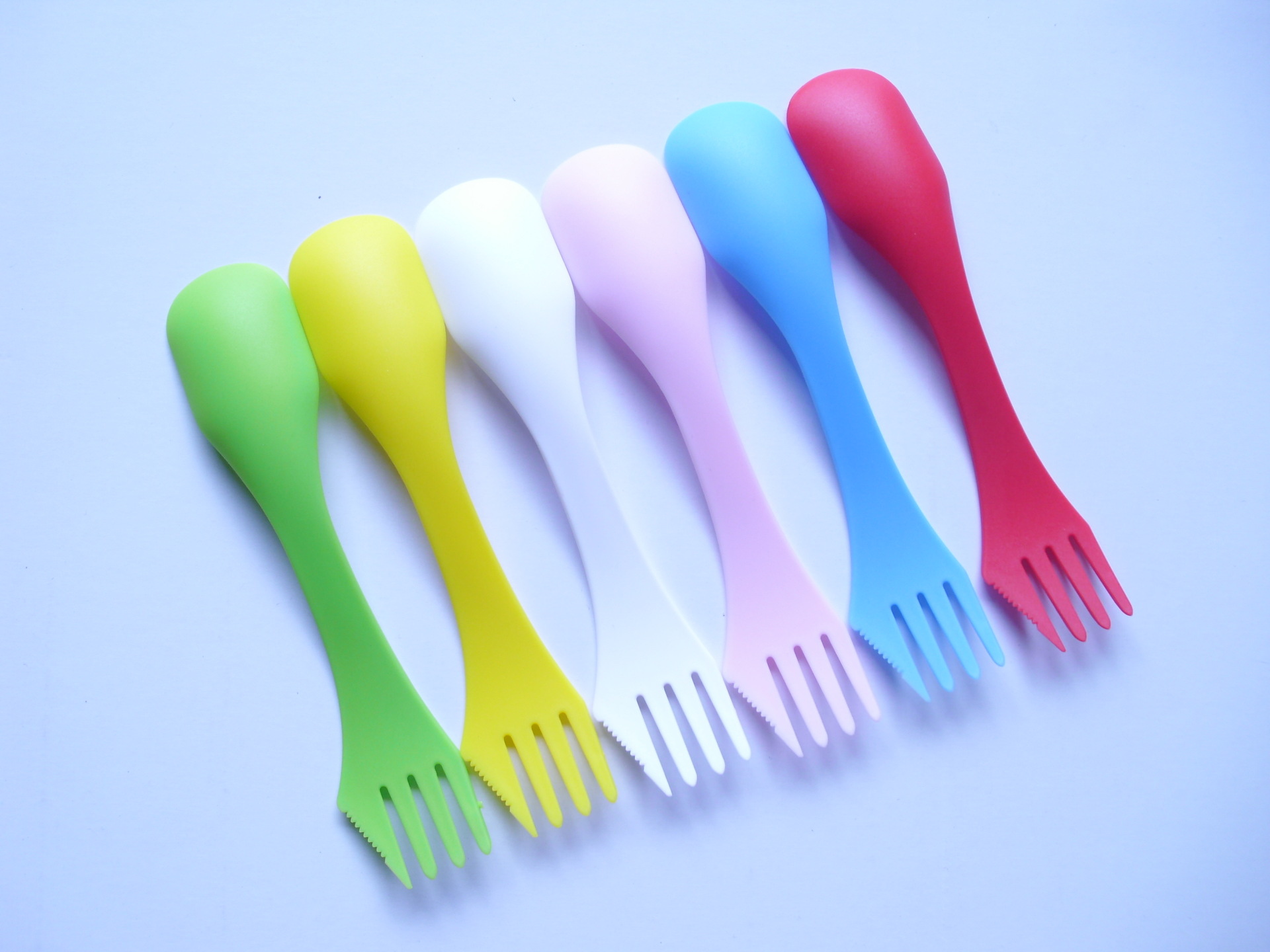 Plastic 3 In 1 Multifunction Knife Fork Spoon Spork, promotional tool with logo imprint 2