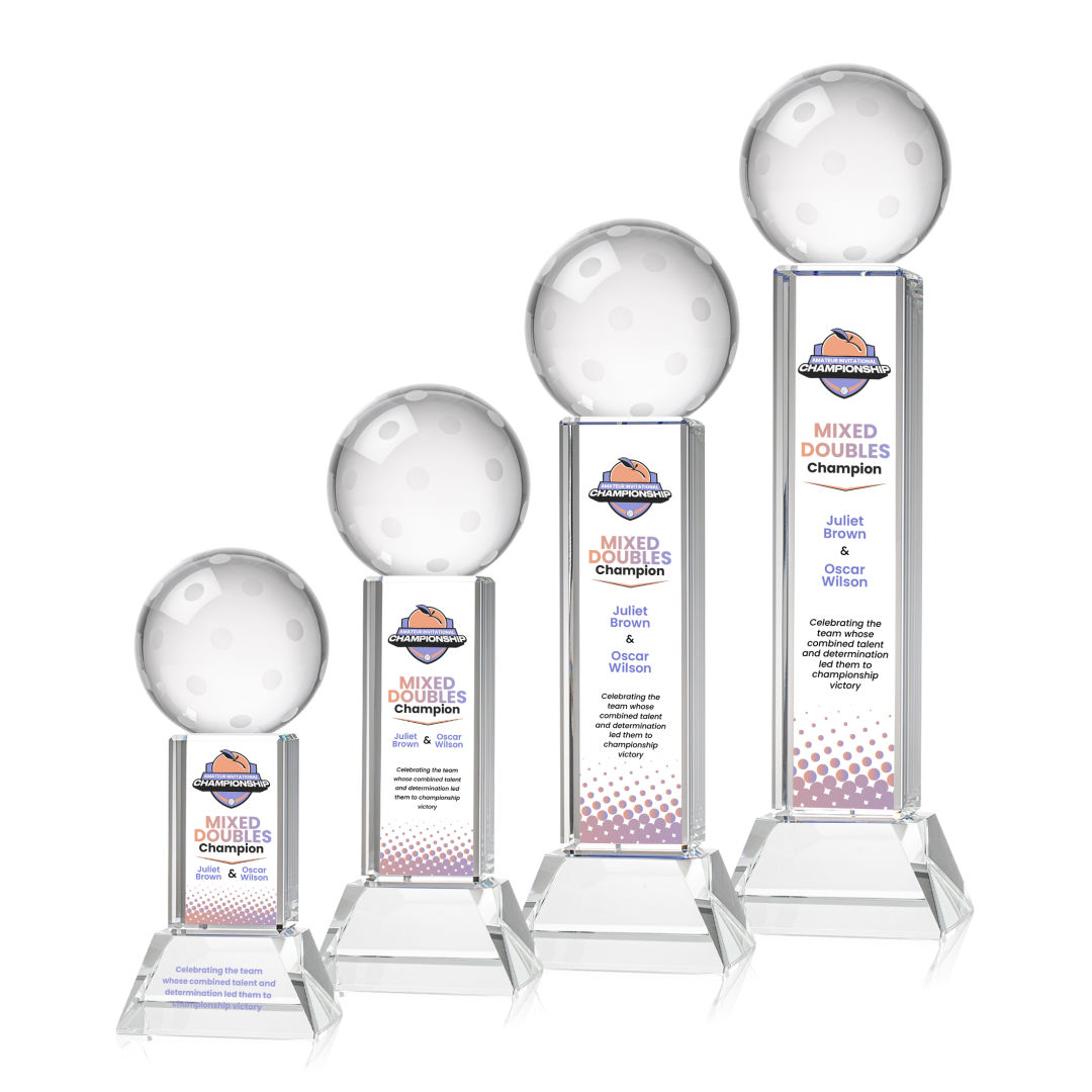 Pickleball VividPrint™ Award on Stowe Base - Clear