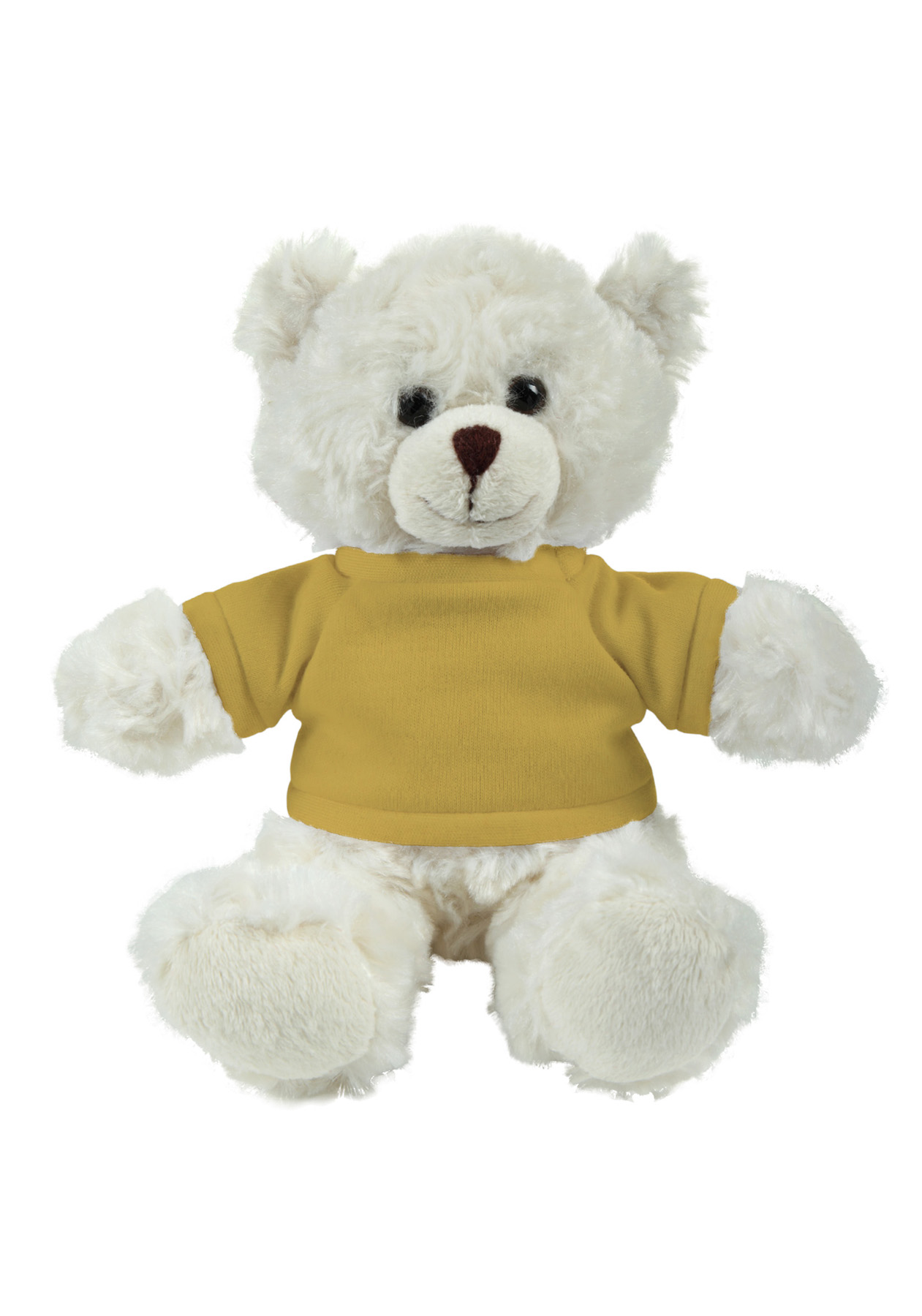 soft plush  Cream Curly Sitting Bear with t-shirt 7