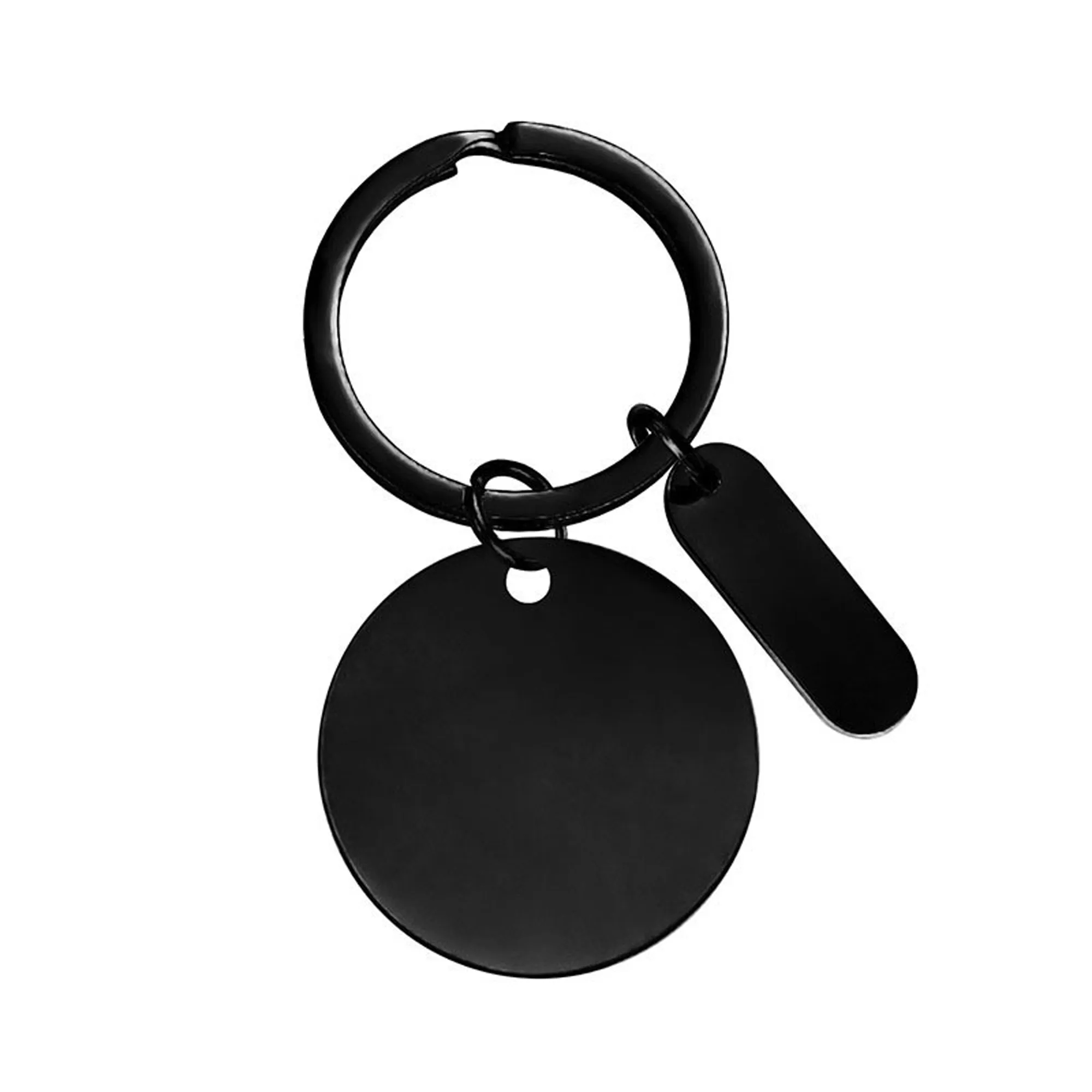 Stainless Steel Round Tag Keychain 3