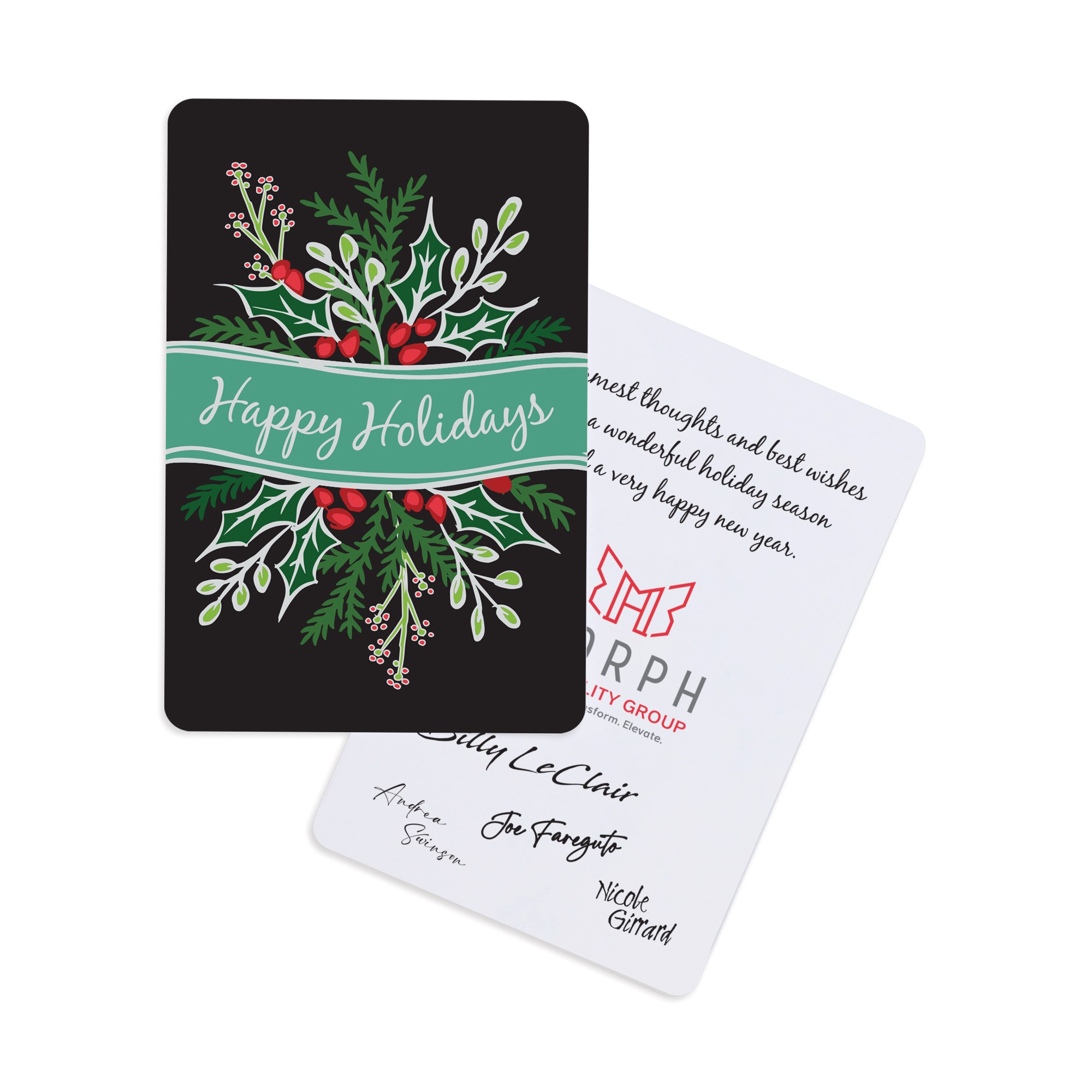 Festive Flourish Holiday Greeting Card 4