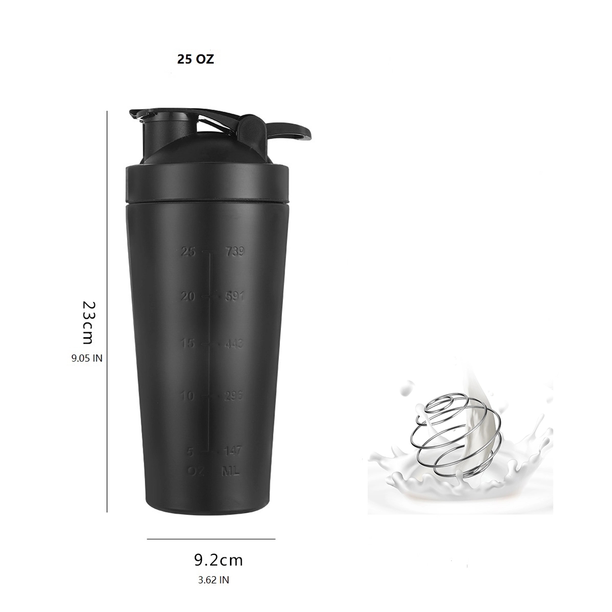 25Oz Stainless Steel Protein Shaker Bottle 1
