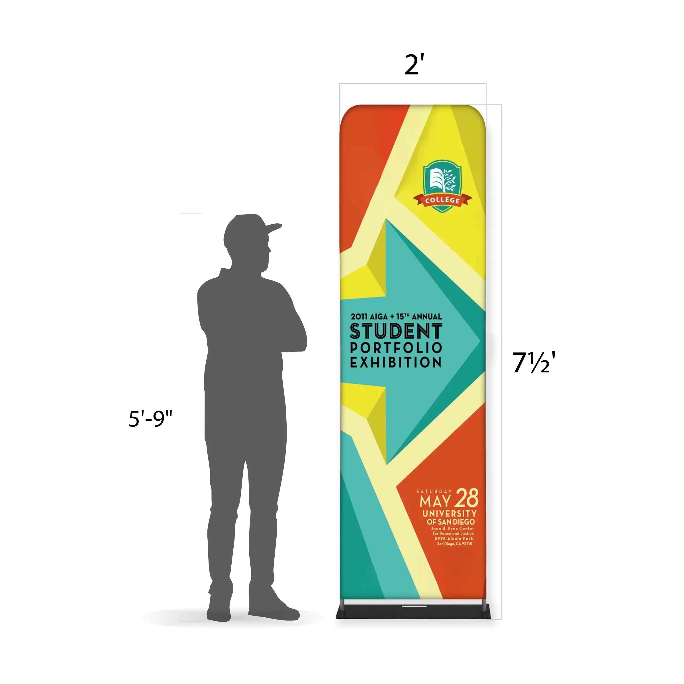 Tube Banner, Double Sided Digitally Printed - 7.5'x2' 5