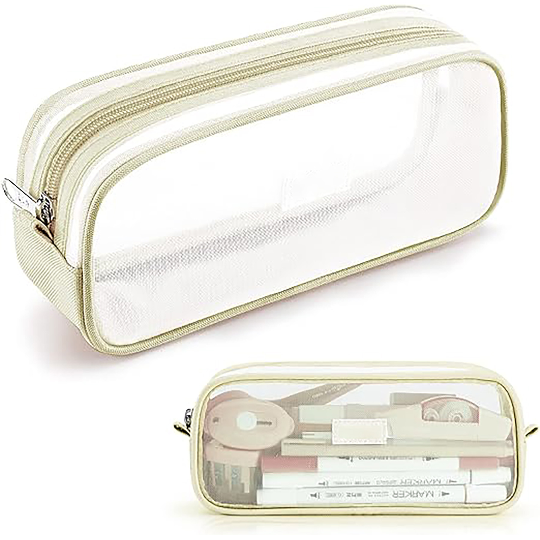 Zipper Grid Mesh Stationery Bag 7