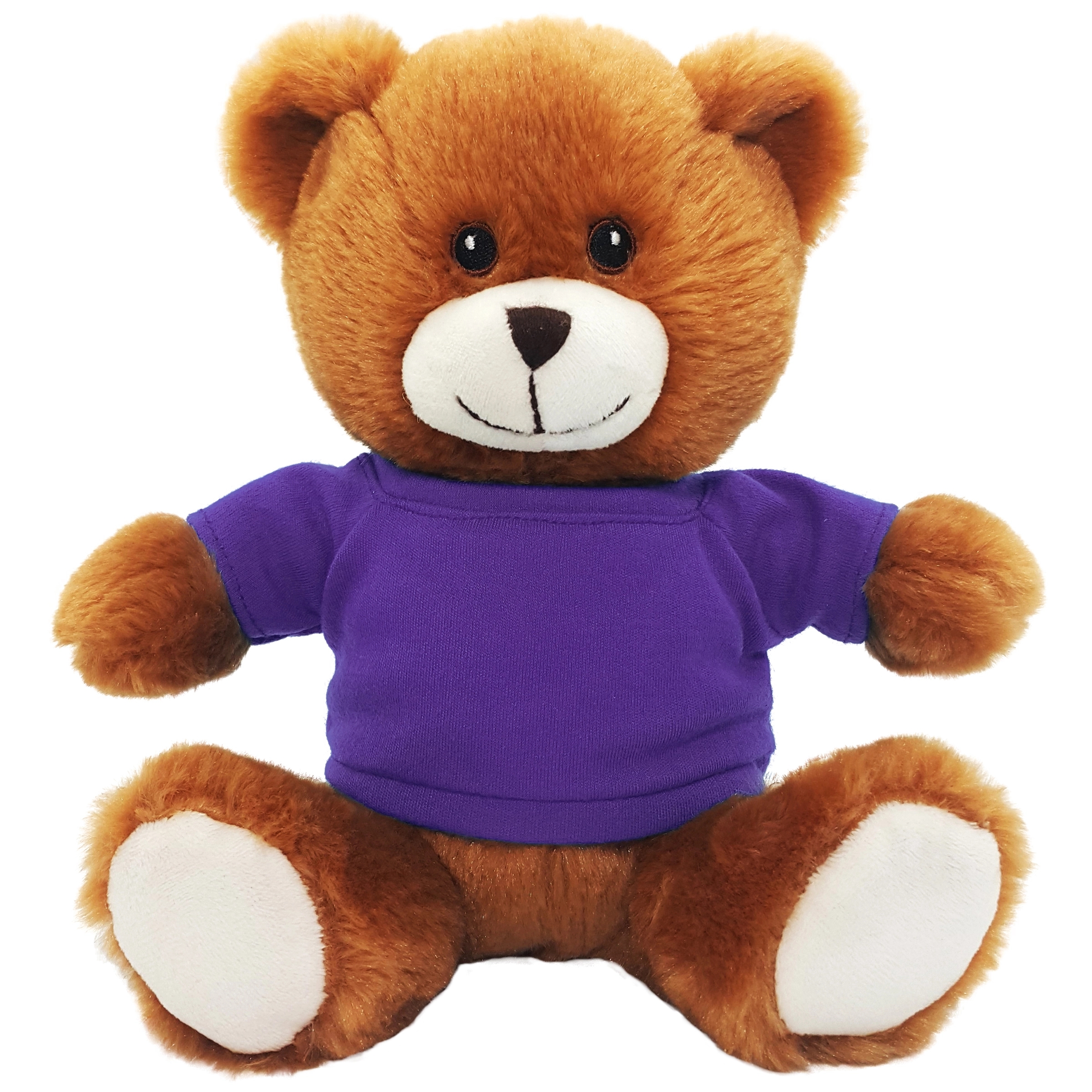 8" Embroidered Eyes Honey Brown Bear 4