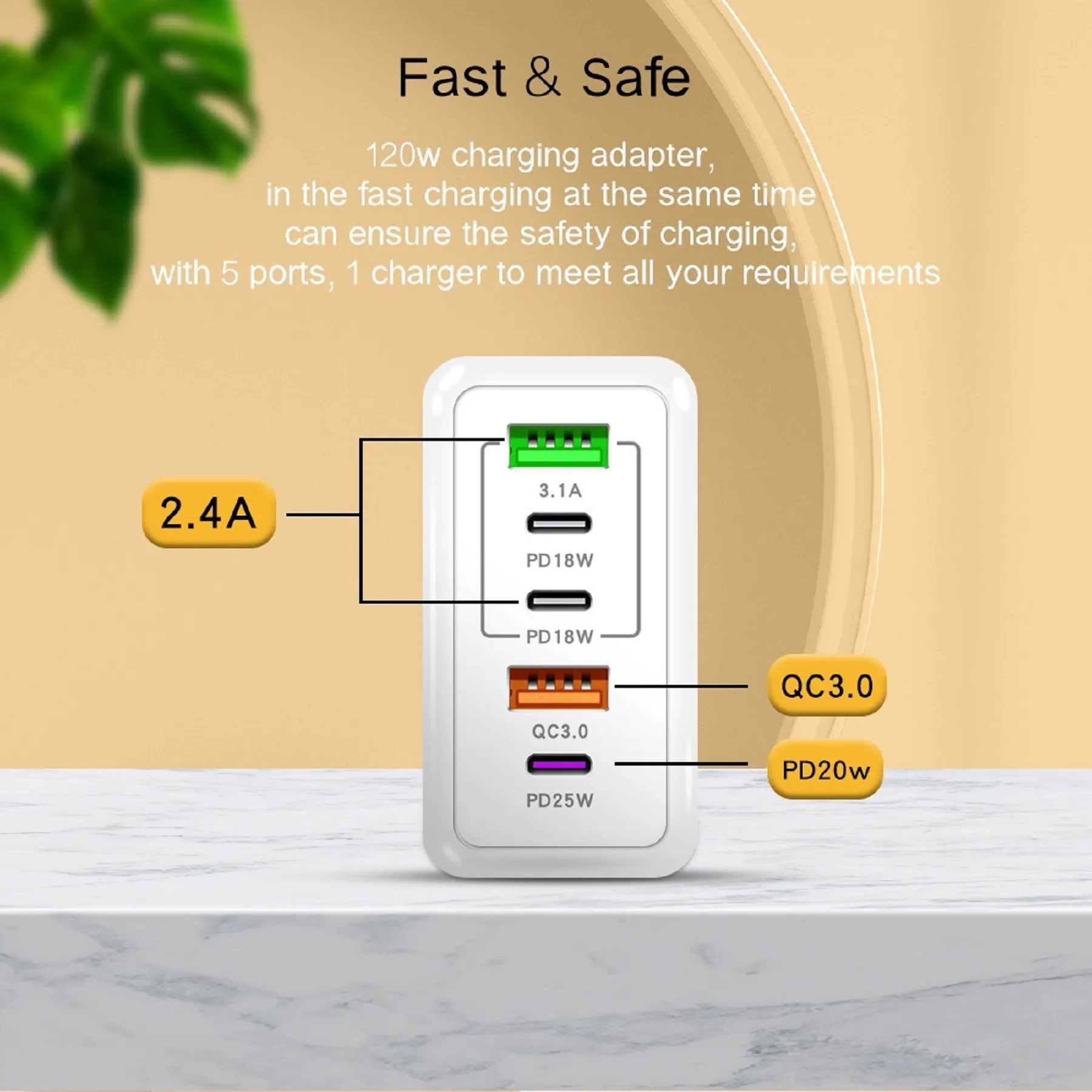120W USB C Wall Charger 4