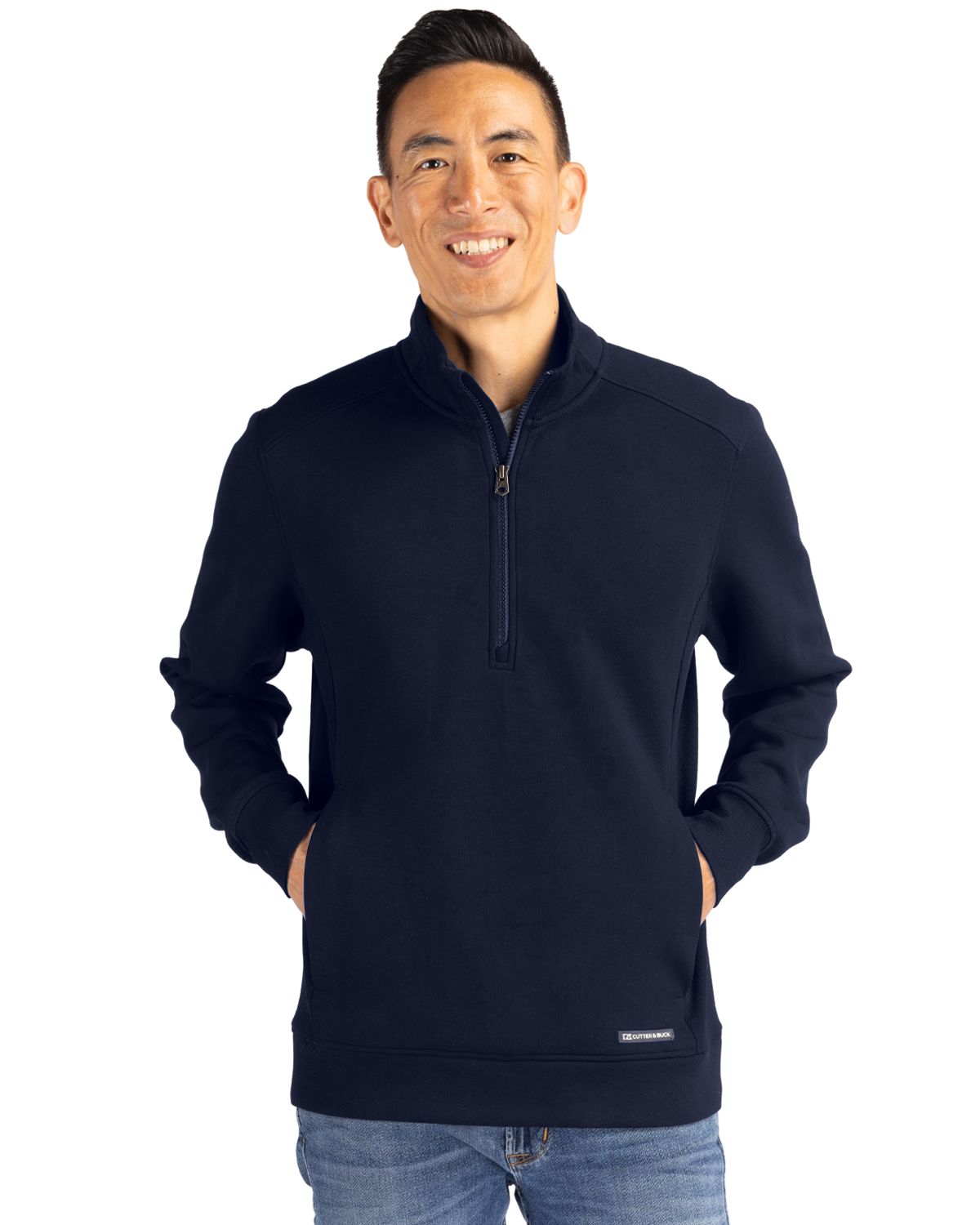 Cutter & Buck Roam Recycled Buttery-Soft Knit Mens Quarter Zip Jacket 25