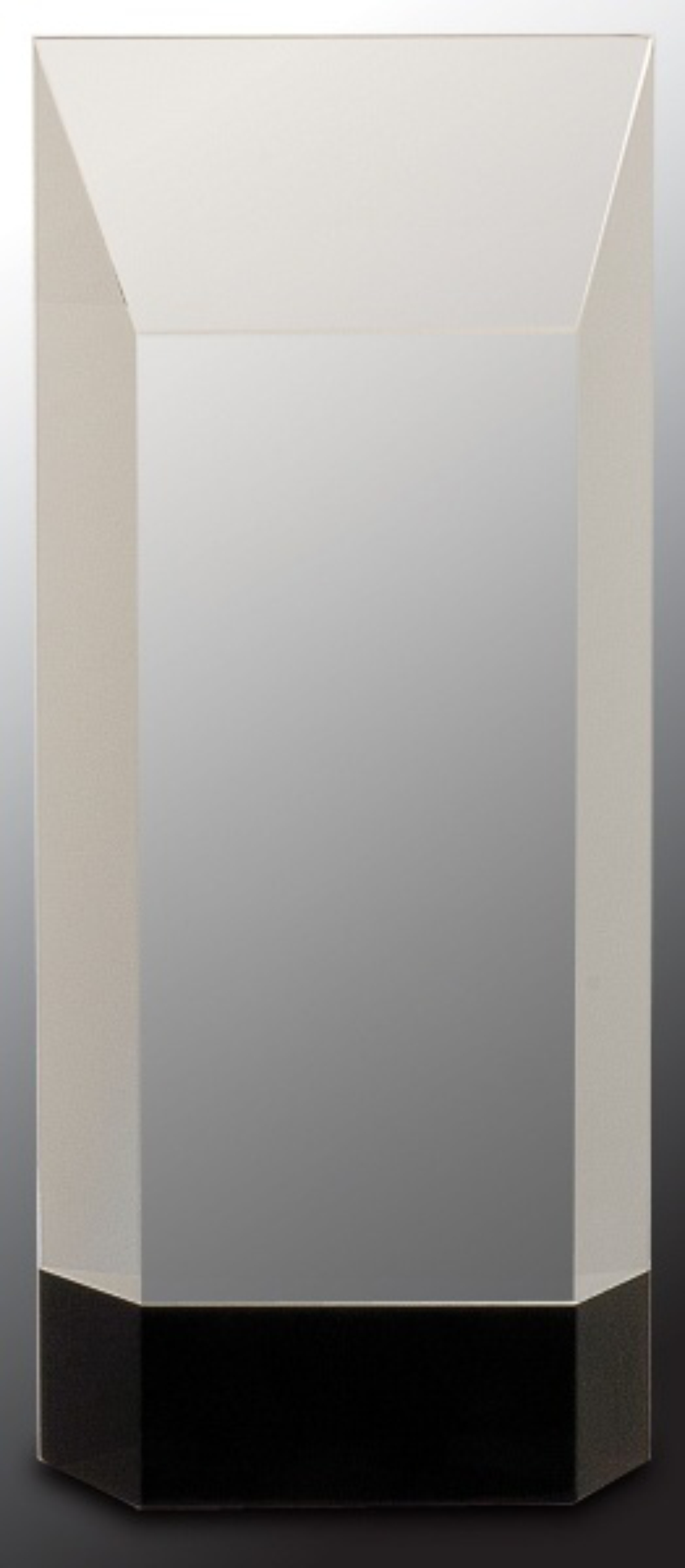 8 1/4" Clear Crystal Self-Standing Rectangle Award on Black Base 2