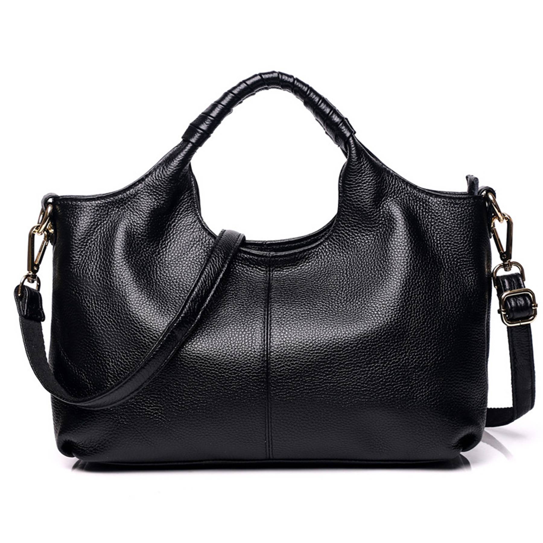 Genuine Leather Handle Satchel Shoulder Bag 9