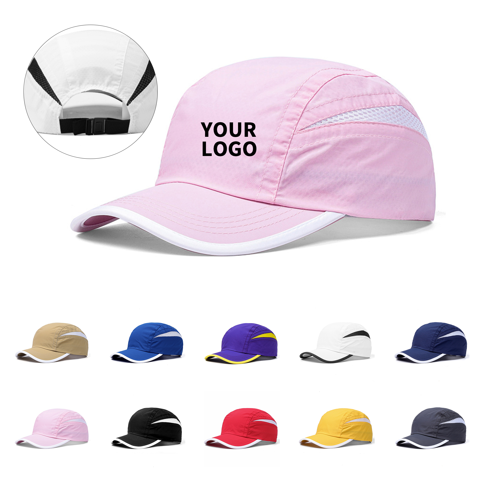 Lightweight Nylon Polyester Running Cap 22.1 To 23.7" 6