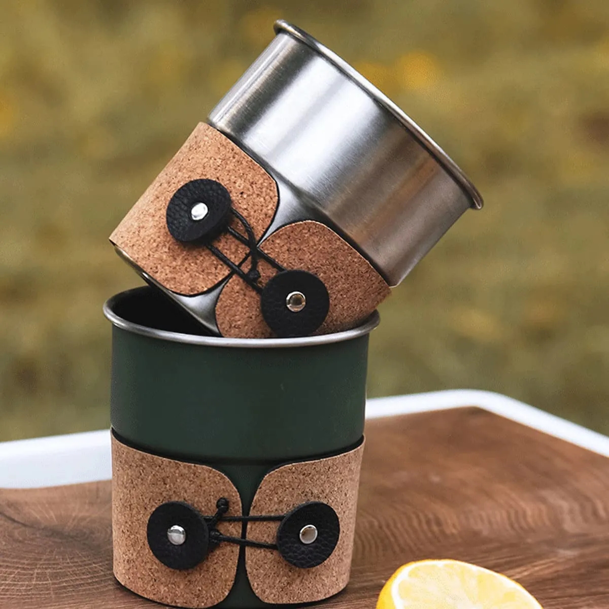 Cork PU-Leather Coffee Cup Sleeves 2