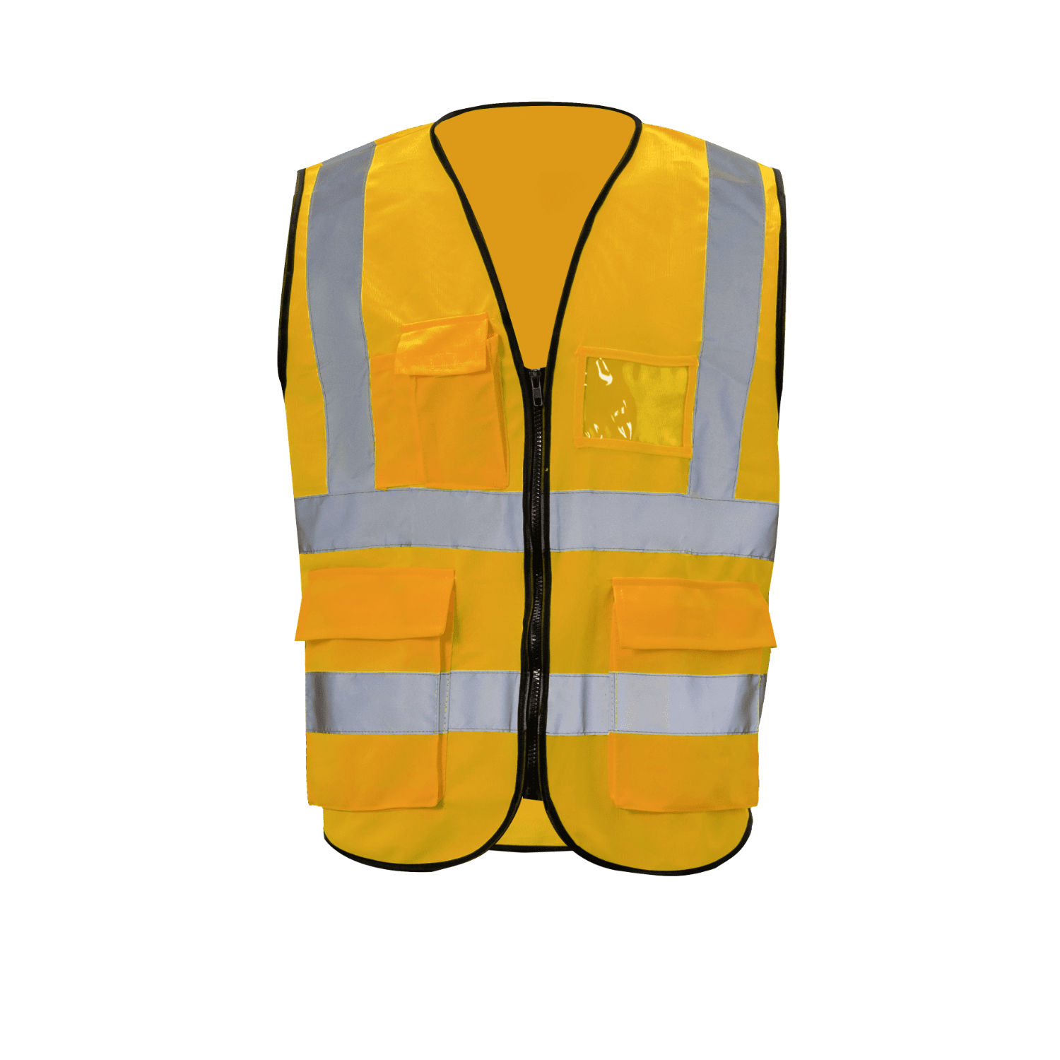 3.8oz. Knitted Class 2 Double Band Reflective Tape Safety Vest with 4 Pockets 12