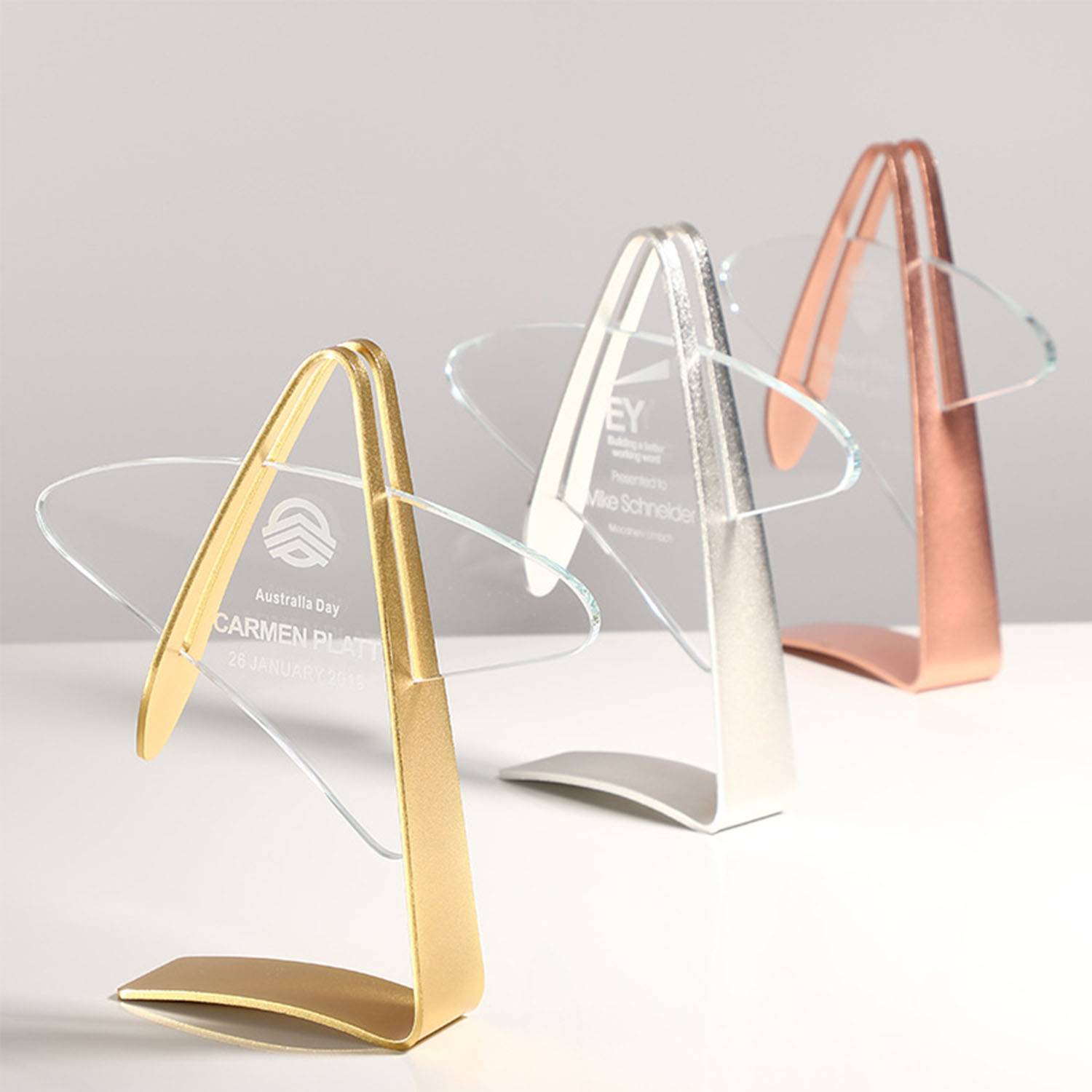Metal crystal trophy 4