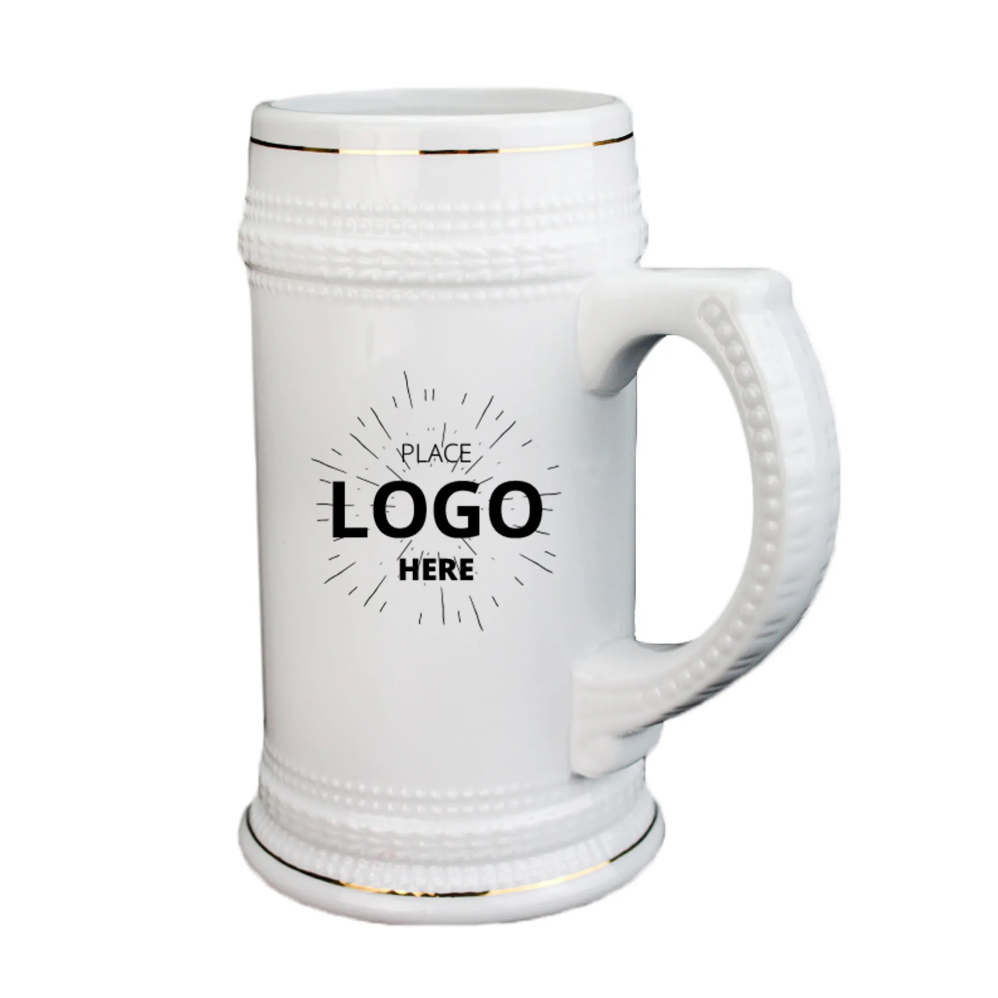 22 Oz White Beer Mug 2