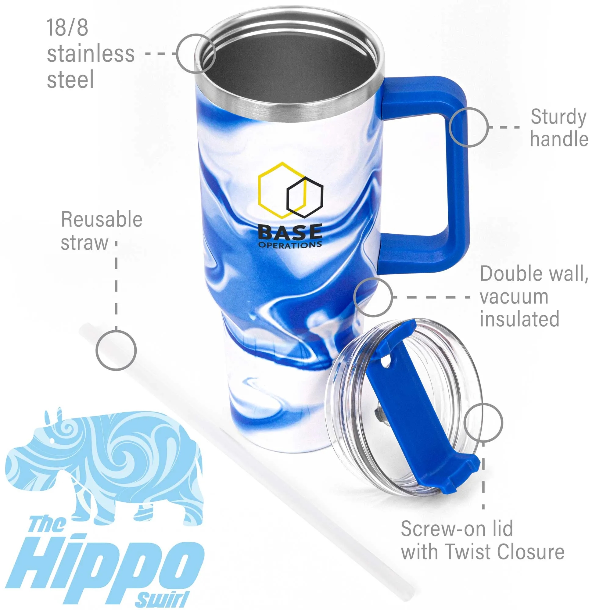 The Hippo Swirl Mug 40 oz. 11