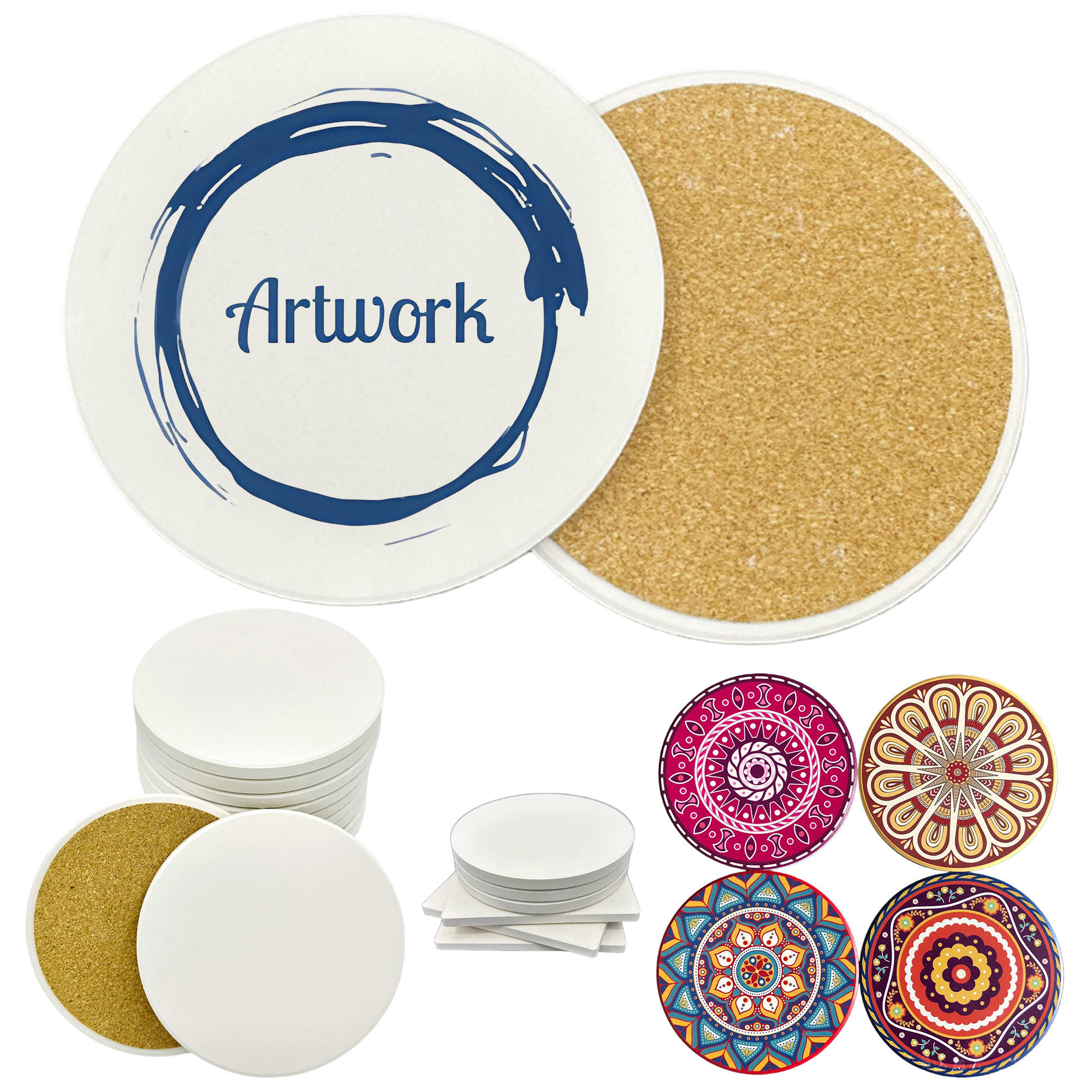 Round Ceramic Table Drink Coaster 6