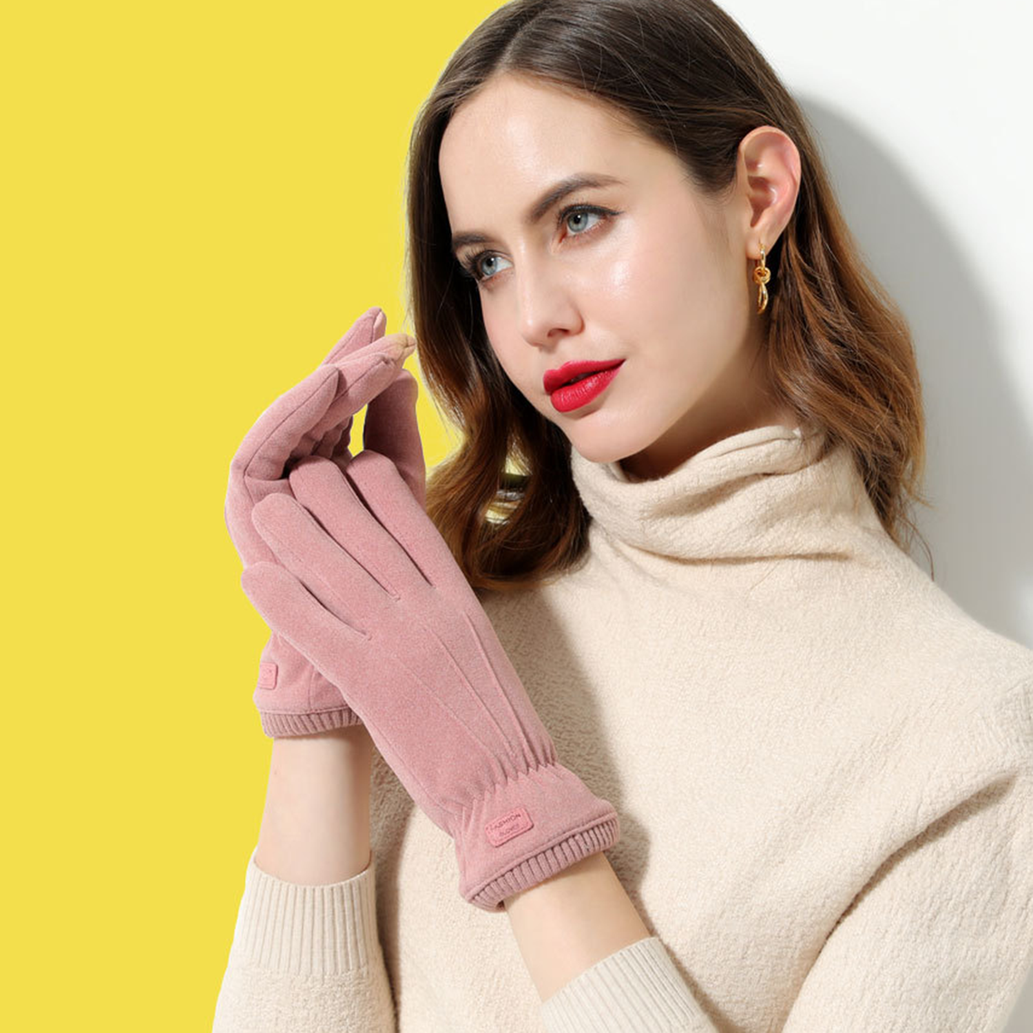 Winter Touchscreen Texting Phone Womens Windproof Gloves 1