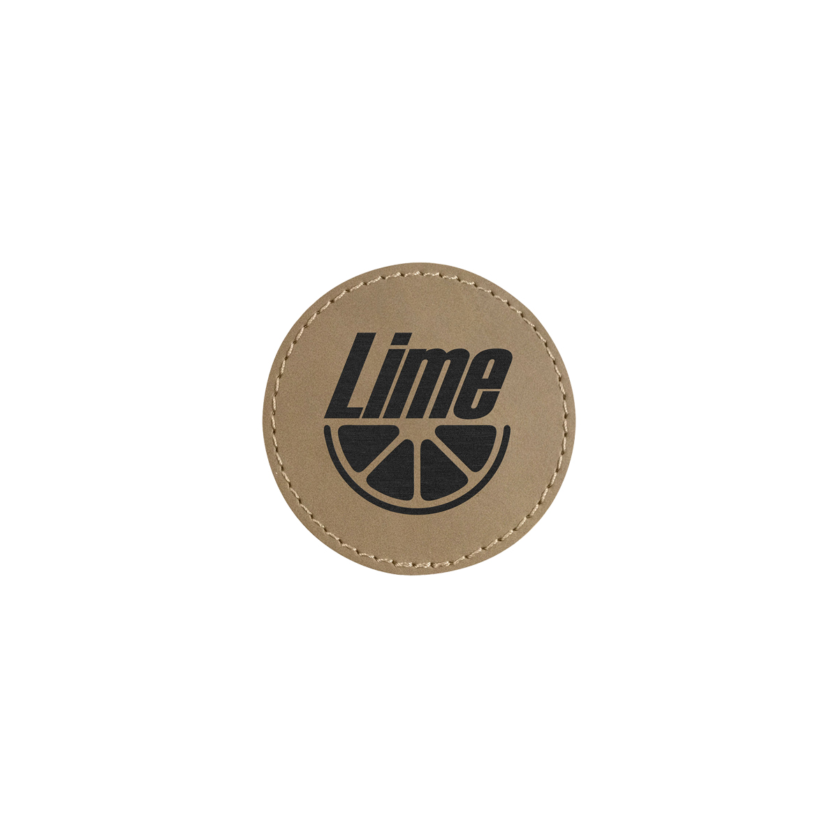 2" Light Brown Leatherette Round Patch with Adhesive