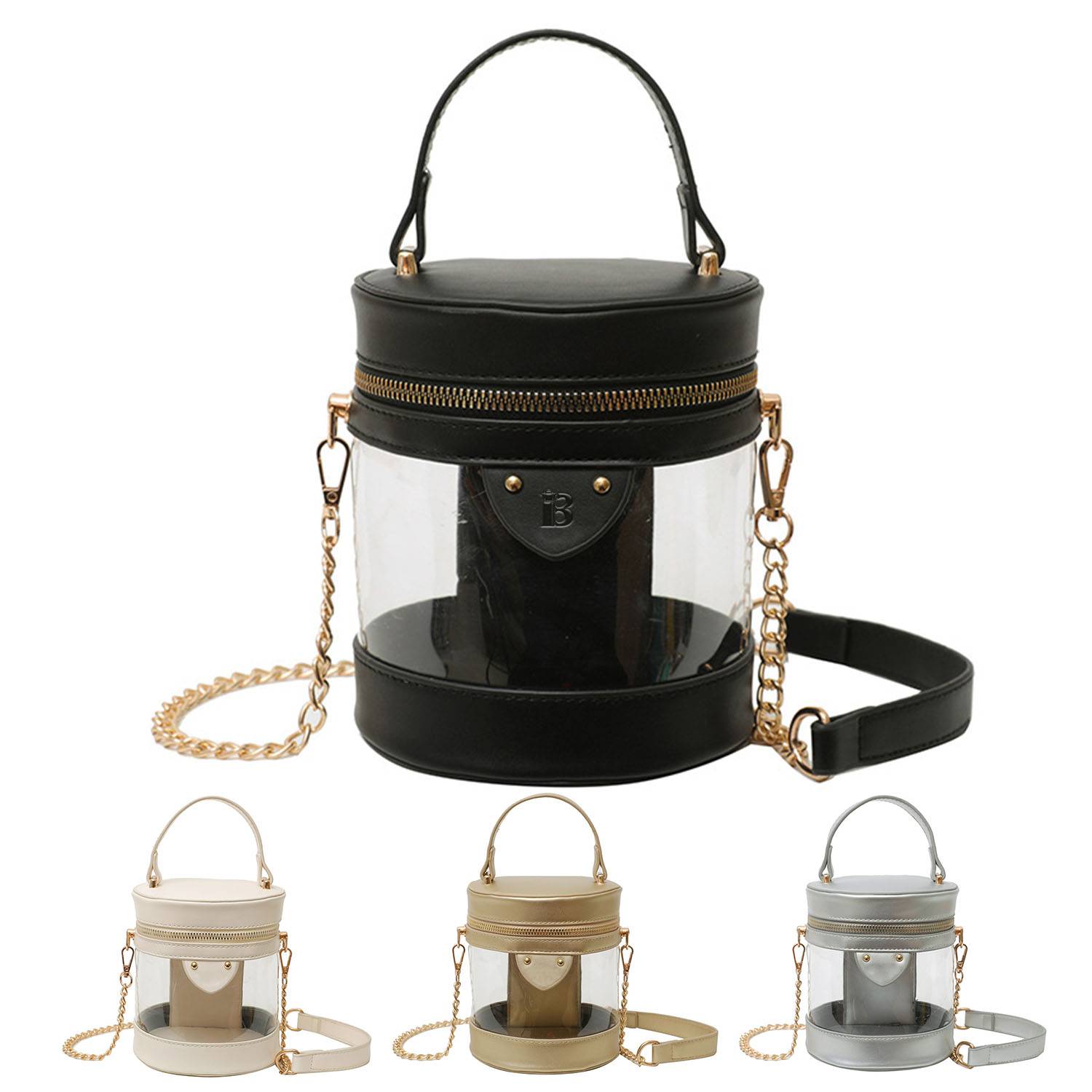 PU Leather Clear Crossbody Bucket Bag 3