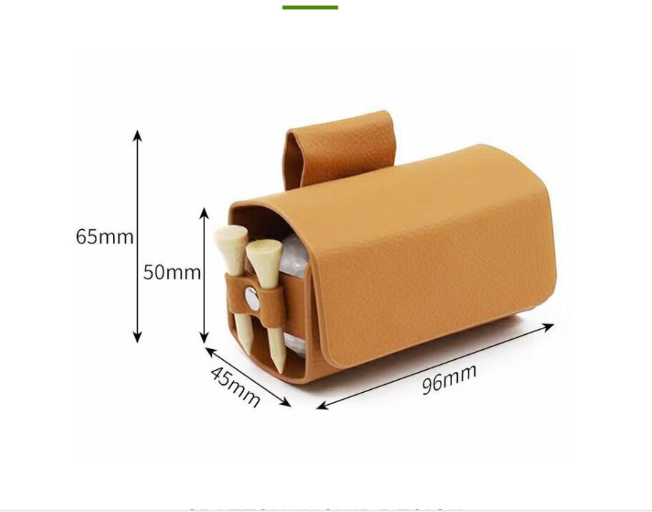 Premium PU Leather Golf Ball Holder with Tee Slots 2