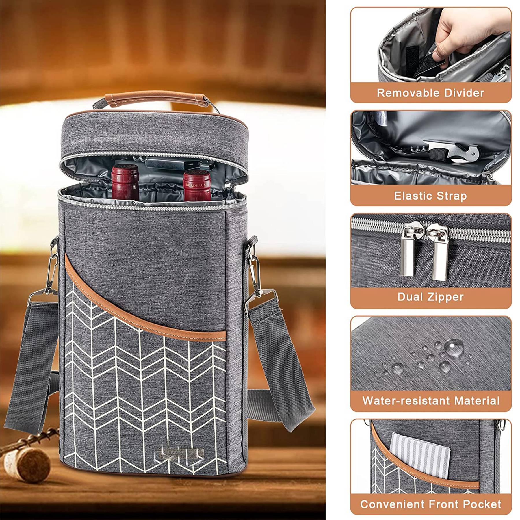 Oxford Outdoor portable waterproof wine insulation bag 4