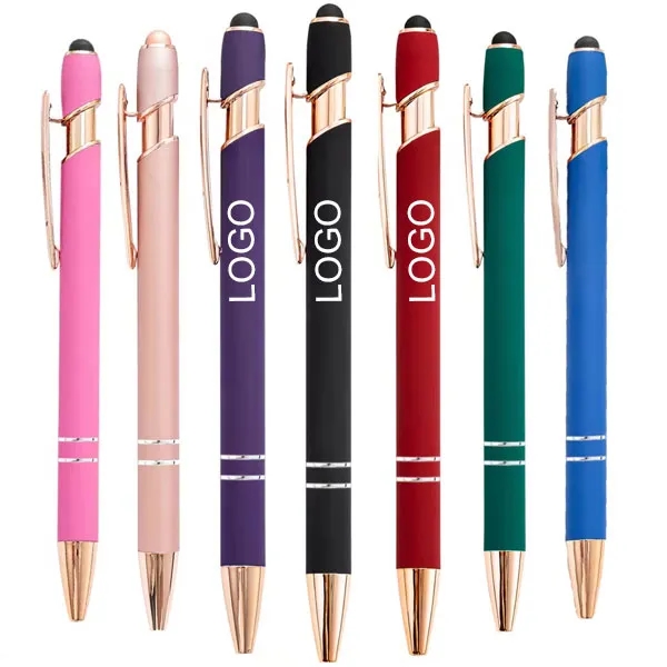 Ellipse Softy Rose Gold Metallic Pen w/ Stylus 2