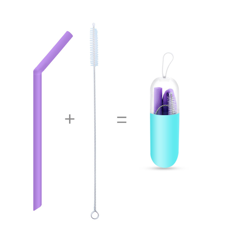 Collapsible Silicone Straw Set with Case 5