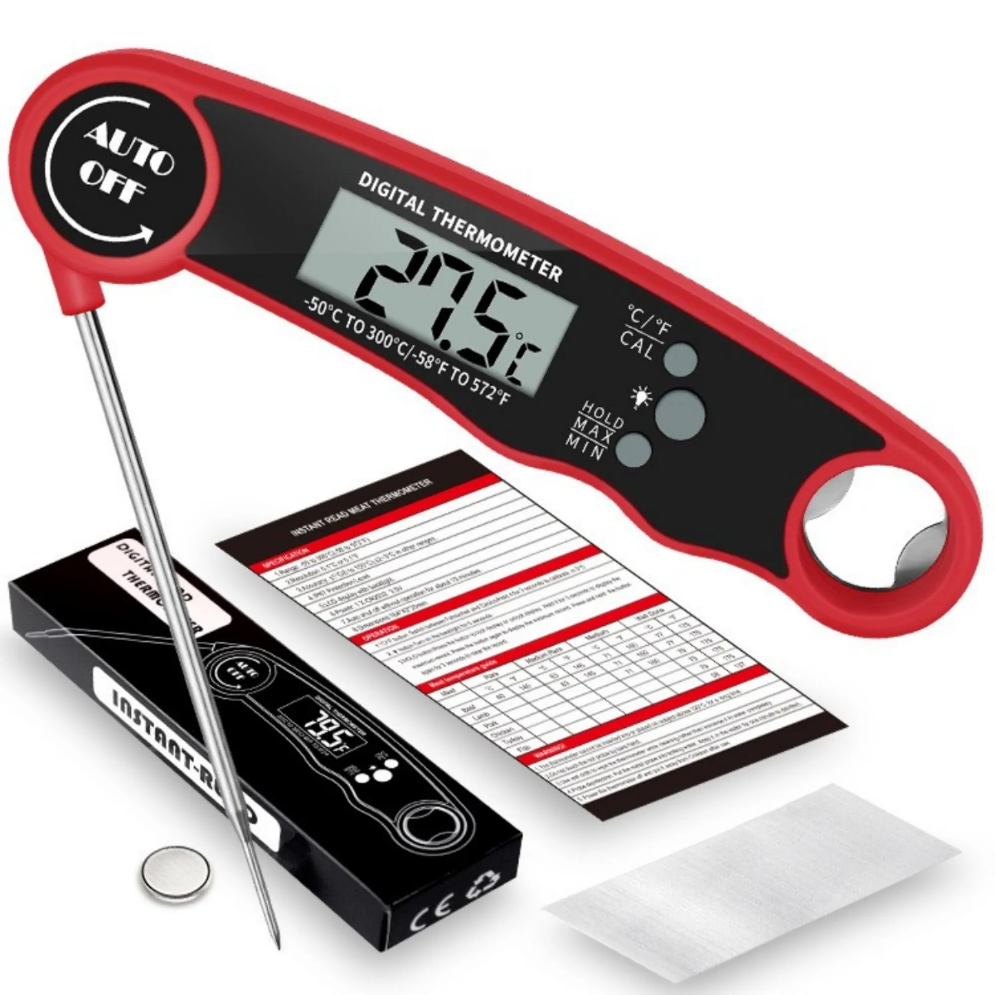 Digital Barbecue Thermometer Folding Probe 3