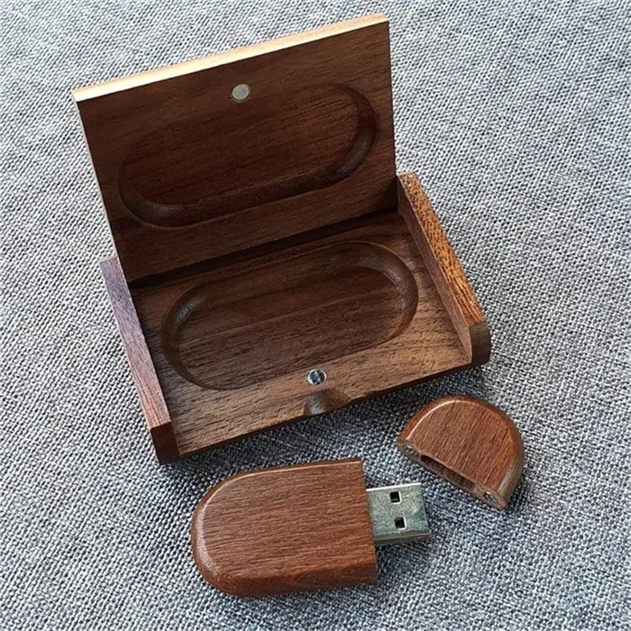 Oval Wood USB with Flip Top Box 4
