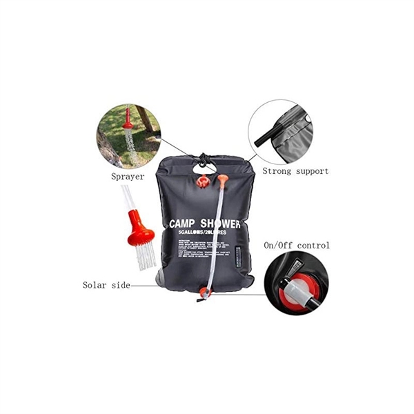 5 Gallons/20L Large Capacity Solar Camping Shower Bag 10