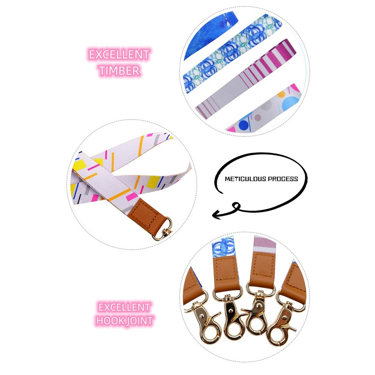 PU Leather Long Mobile Phone Work Card Lanyard 3