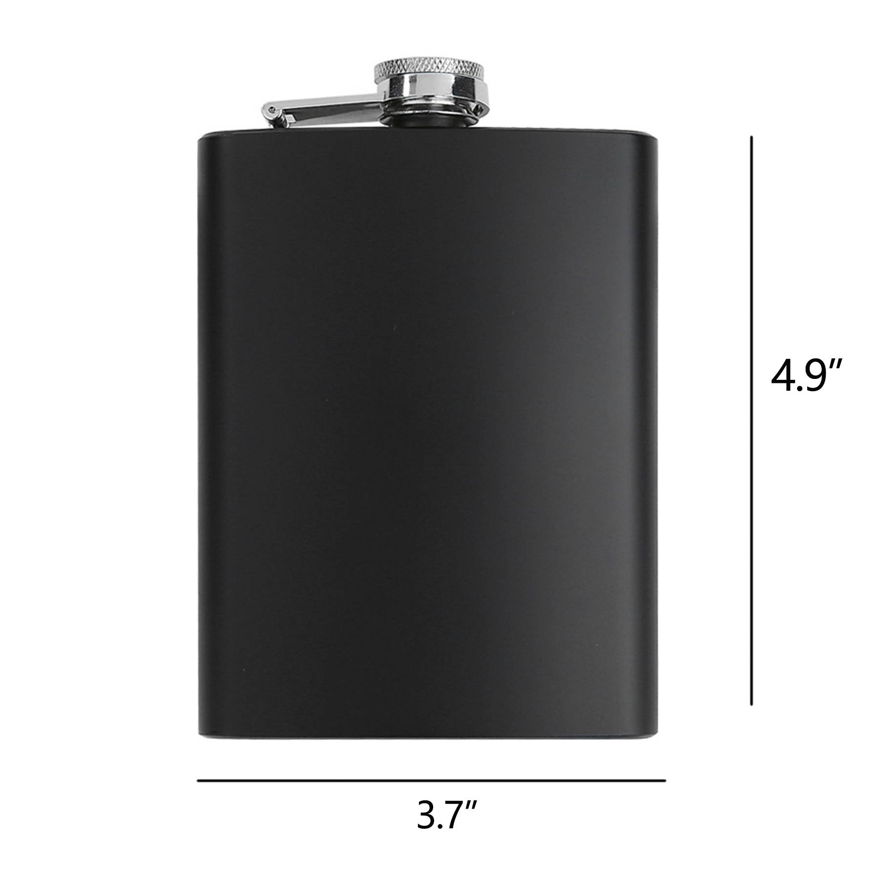 7 Oz. Stainless Steel Matte Black Flask 2