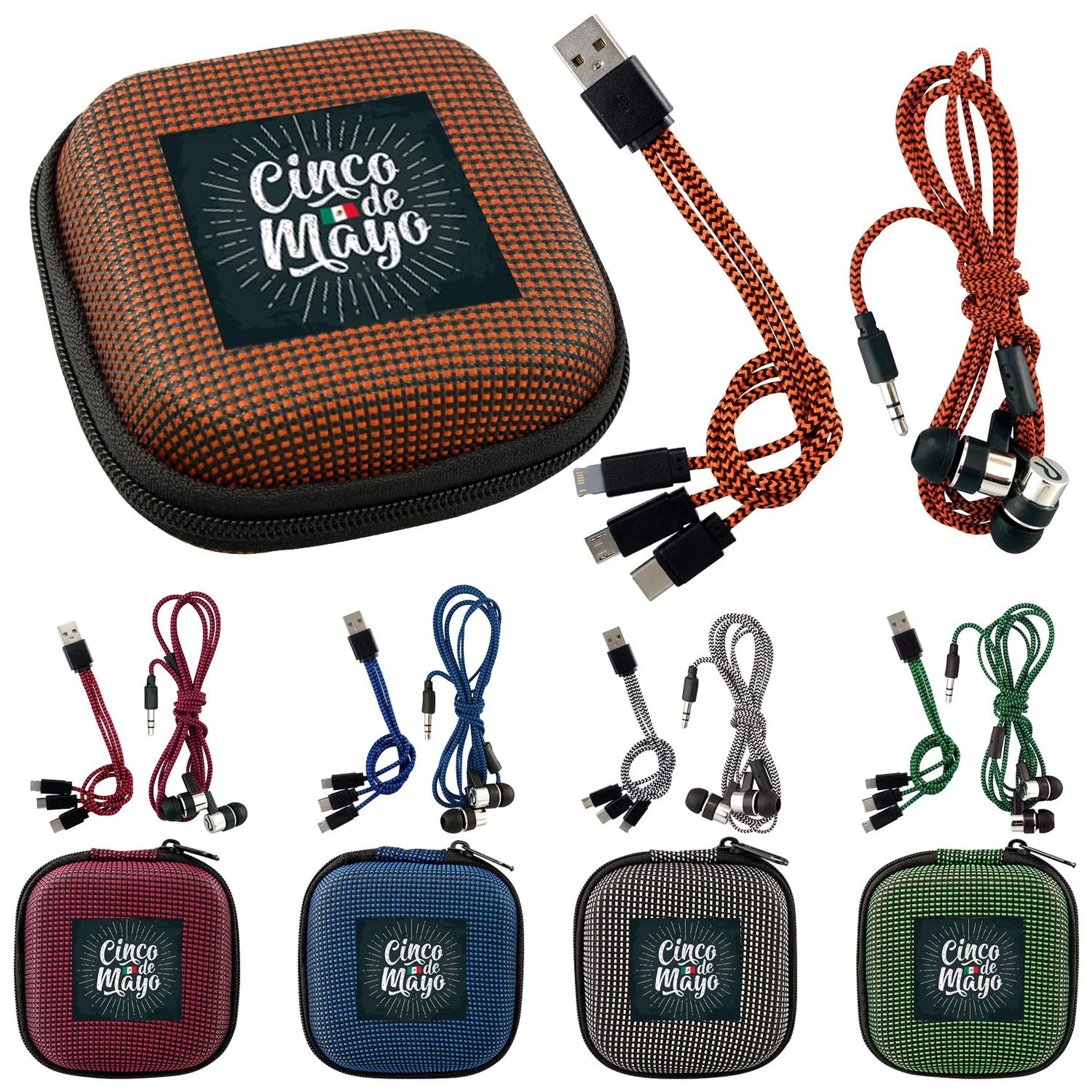 TEXTURED CHARGING CABLE EAR BUD KIT