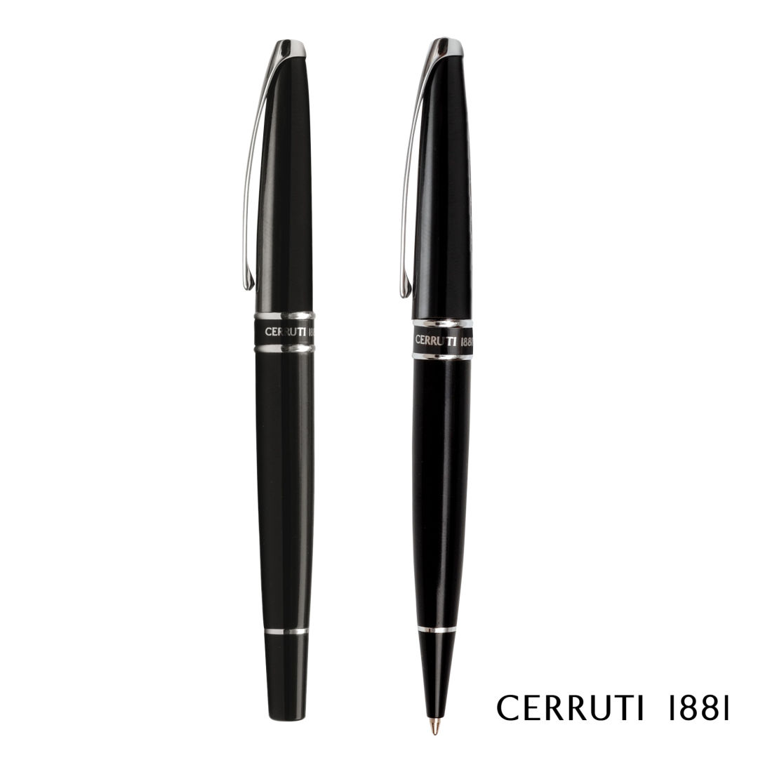 Cerruti 1881® Silver Clip Ballpoint Pen & Rollerball Pen Set 3