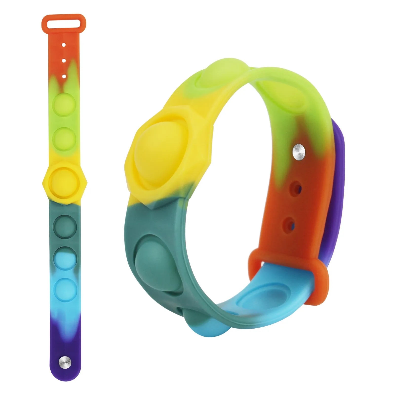 Colorful Push Bubble Sensory Fidget Bracelet Toy Wristband 5