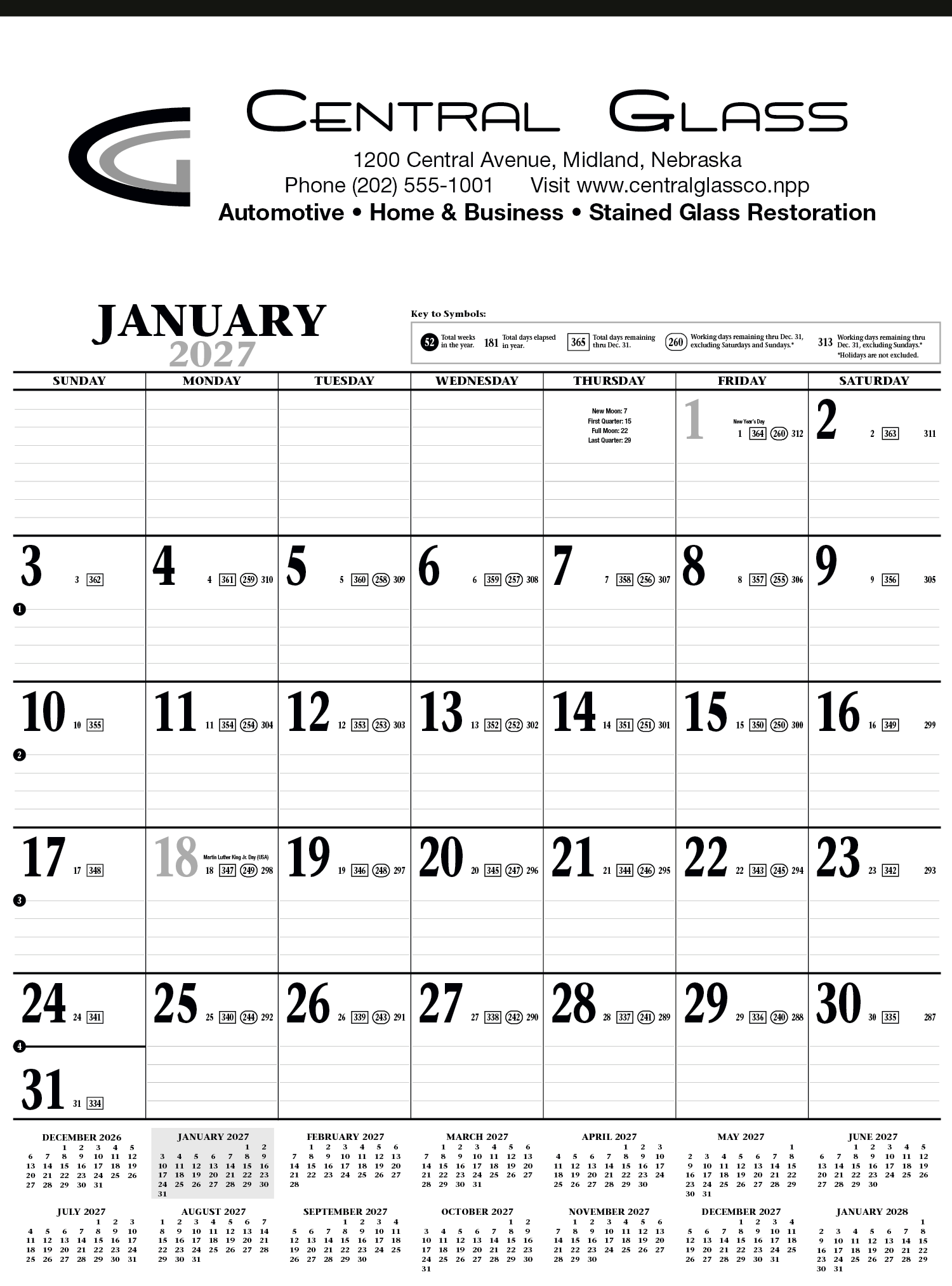 HotLine® Products Large Contractor Calendar 7