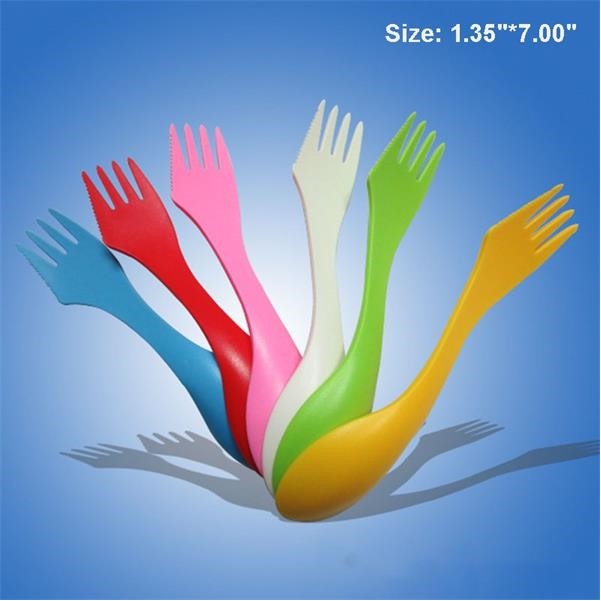 Spork 3 in 1 Camping Spoon Fork Knife Combo Plastic Cutlery 3